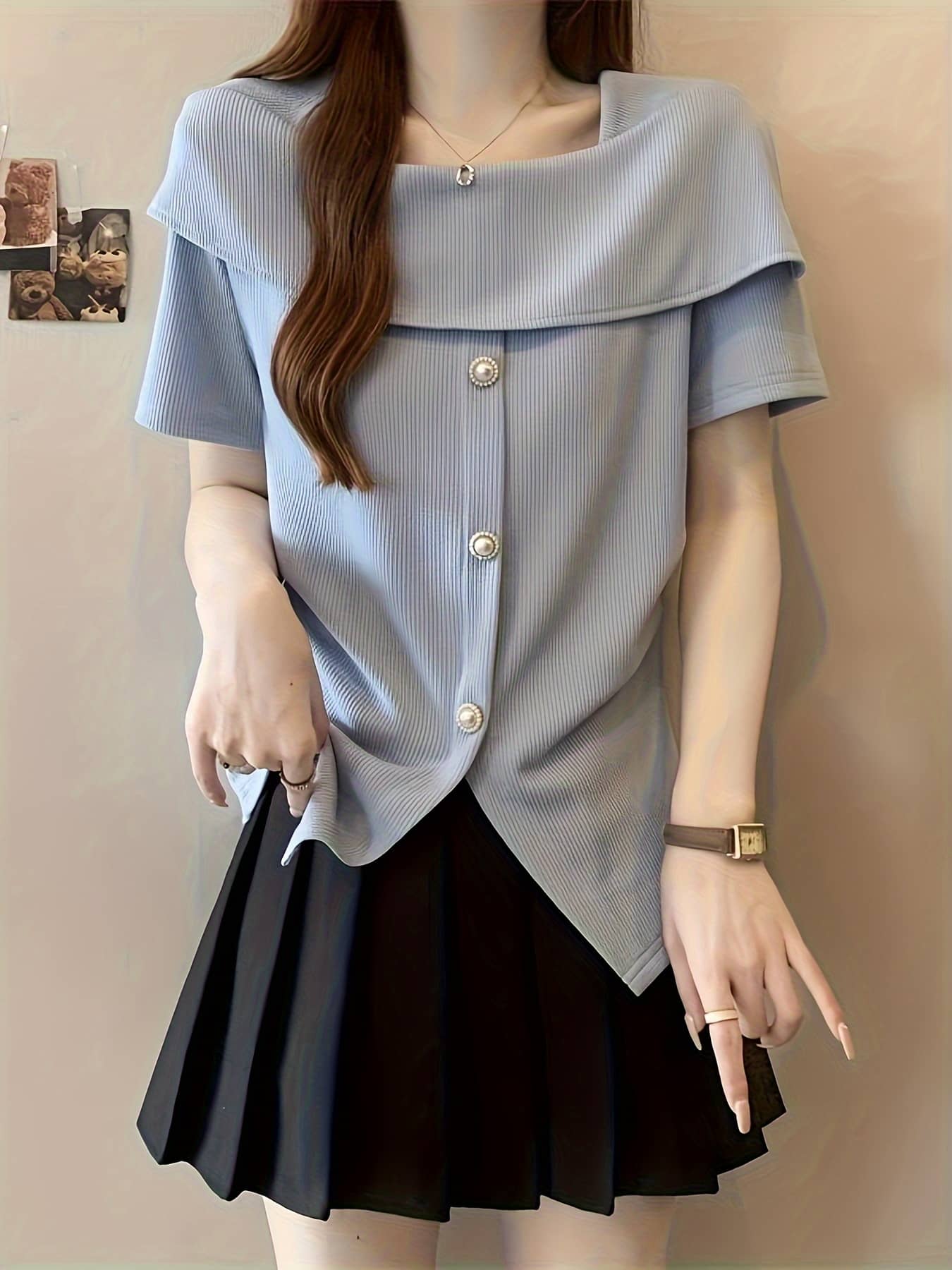 【全店30％OFF引き換え証】【成年者の抜け感】真四角のど首 肋材 トップス レディース 半袖 カットソー Ｔシャツ ニットソー ティーシャツ パール名取り草 襟付き添い人 トップ 細押し出し 着痩せ 体型押しかぶせる 二の腕押しかぶせる 小顔成り行き 伸縮性 伸ばすこと きれ