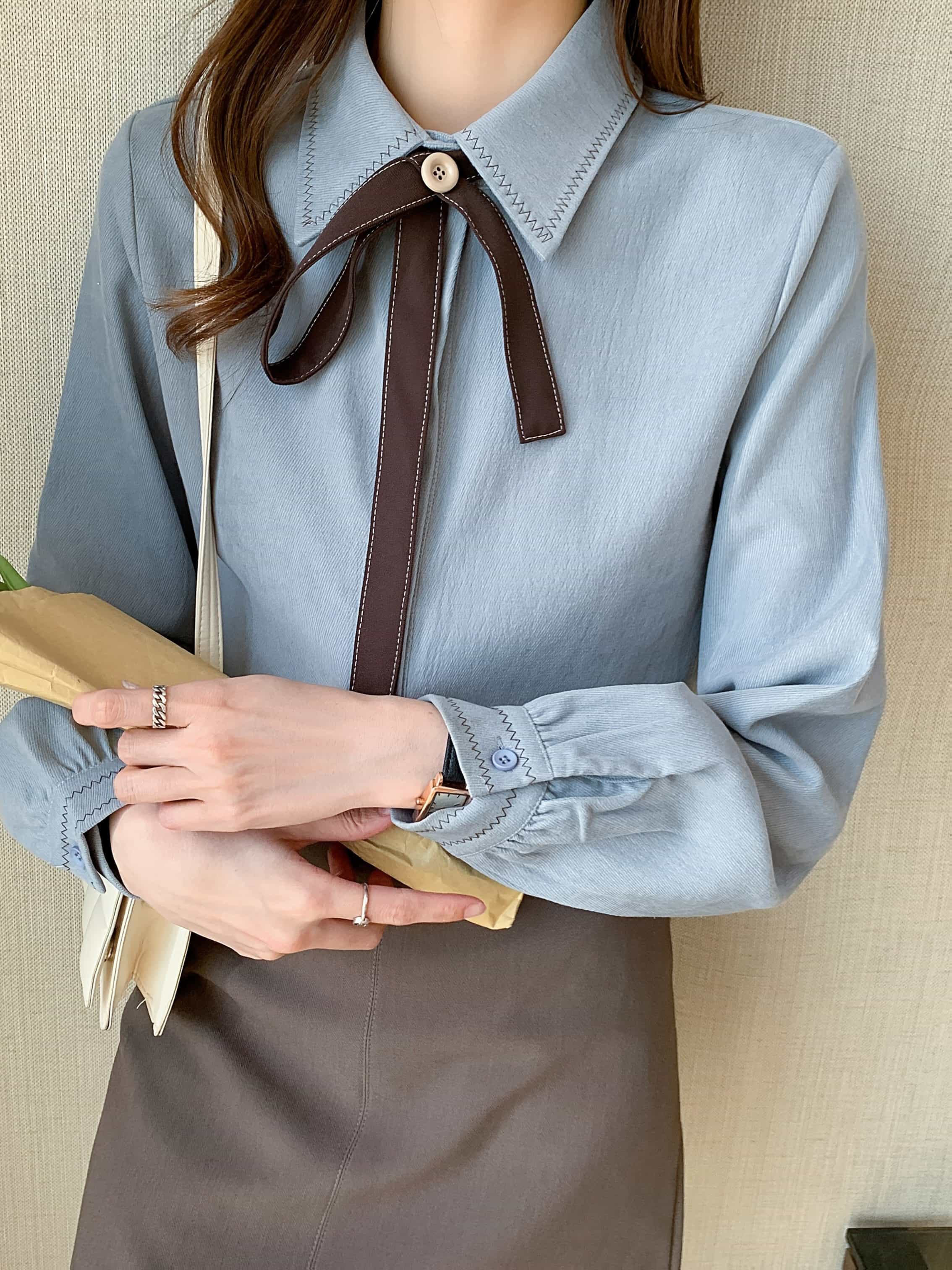 【全店30％OFF引き換え証】トップ レディース 半袖 襟付き添い人 フラウンス 縞模様柄 プルオーバー トップス