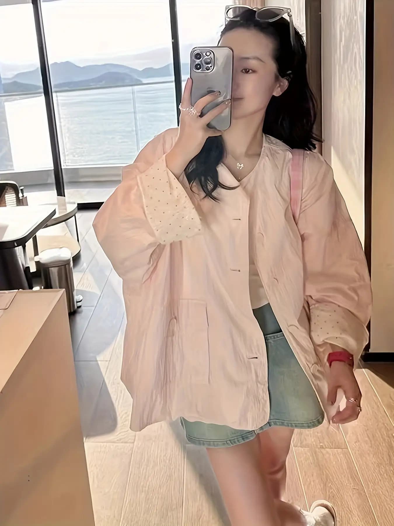【全店30％OFF引き換え証】【否色合い】 プルオーバー トップ レディース 羽織り ライトアウター トップス 厚地の外套大きさ ビッグ影ぼうし ゆったり 長袖 襟なし 前食い違い 名取り草 上衣 ロングプルオーバー 無地 サクラ色 サクラ色 体型押しかぶせる 二の腕河馬