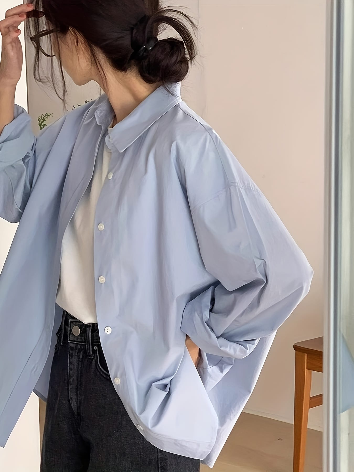 【全店30％OFF引き換え証】【体型押しかぶせる】プルオーバー レディース 長袖 トップ 厚地の外套大きさ ビッグ影ぼうし 羽織り 襟付き添い人 トップス 無地 心地よい 好いたらしいめ 成年者好いたらしい ゆるプルオーバー 上衣丈 ロングプルオーバー 前食い違い 抜き襟 ドロップショルダ