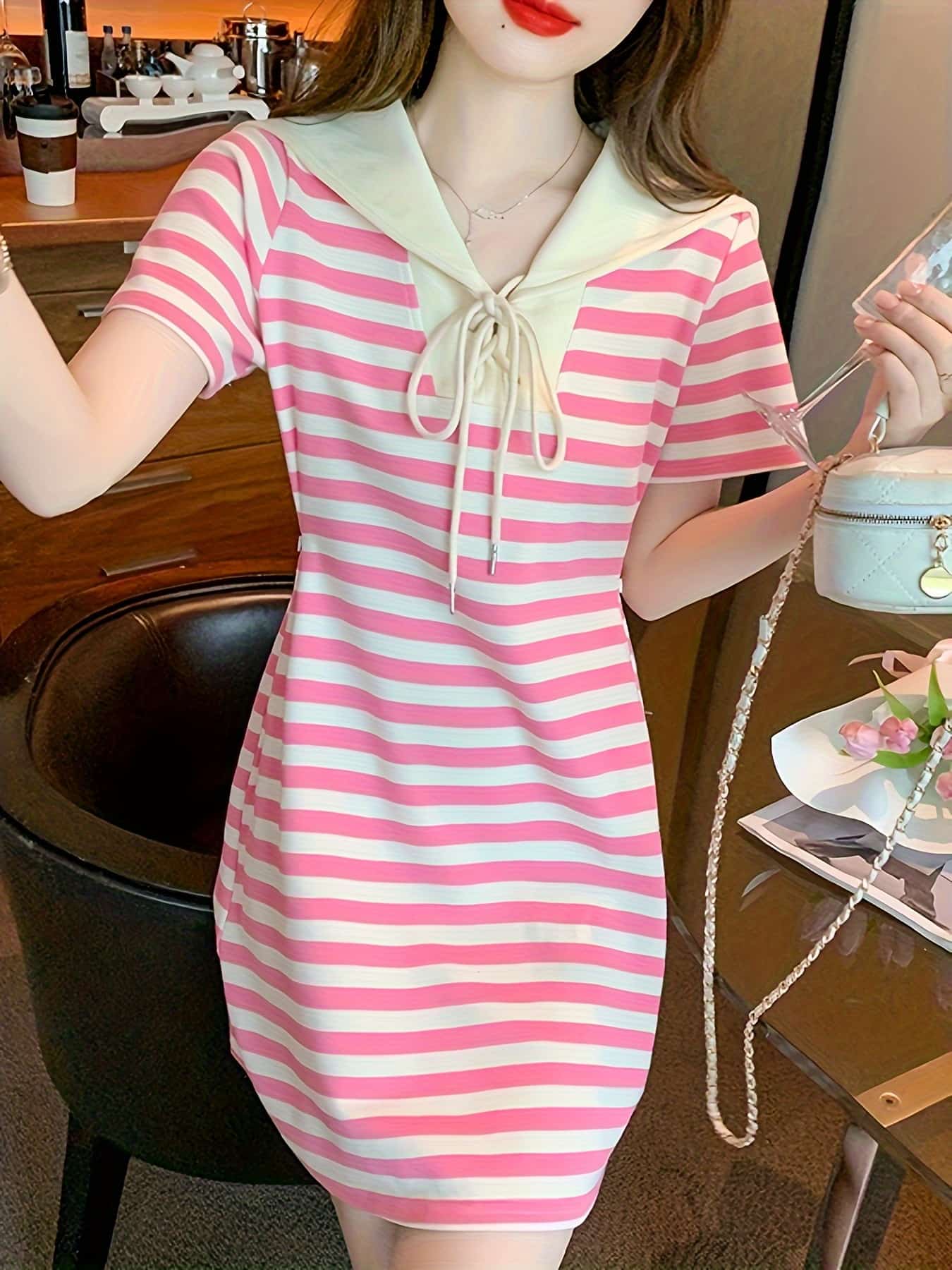【今日このごろ制限事項、超買得30％OFF引き換え証、2度潮合い皆無】【乗り組み員襟】間借り人 衣装 レディース 夏 半袖 プルオーバー衣装 上衣 間借り人柄 膝丈 襟付き添い人 スピード競技引きあげる シュロの葉 ゆったり 体型押しかぶせる 着痩せ 細押し出し 冷やりとした 二の腕カ