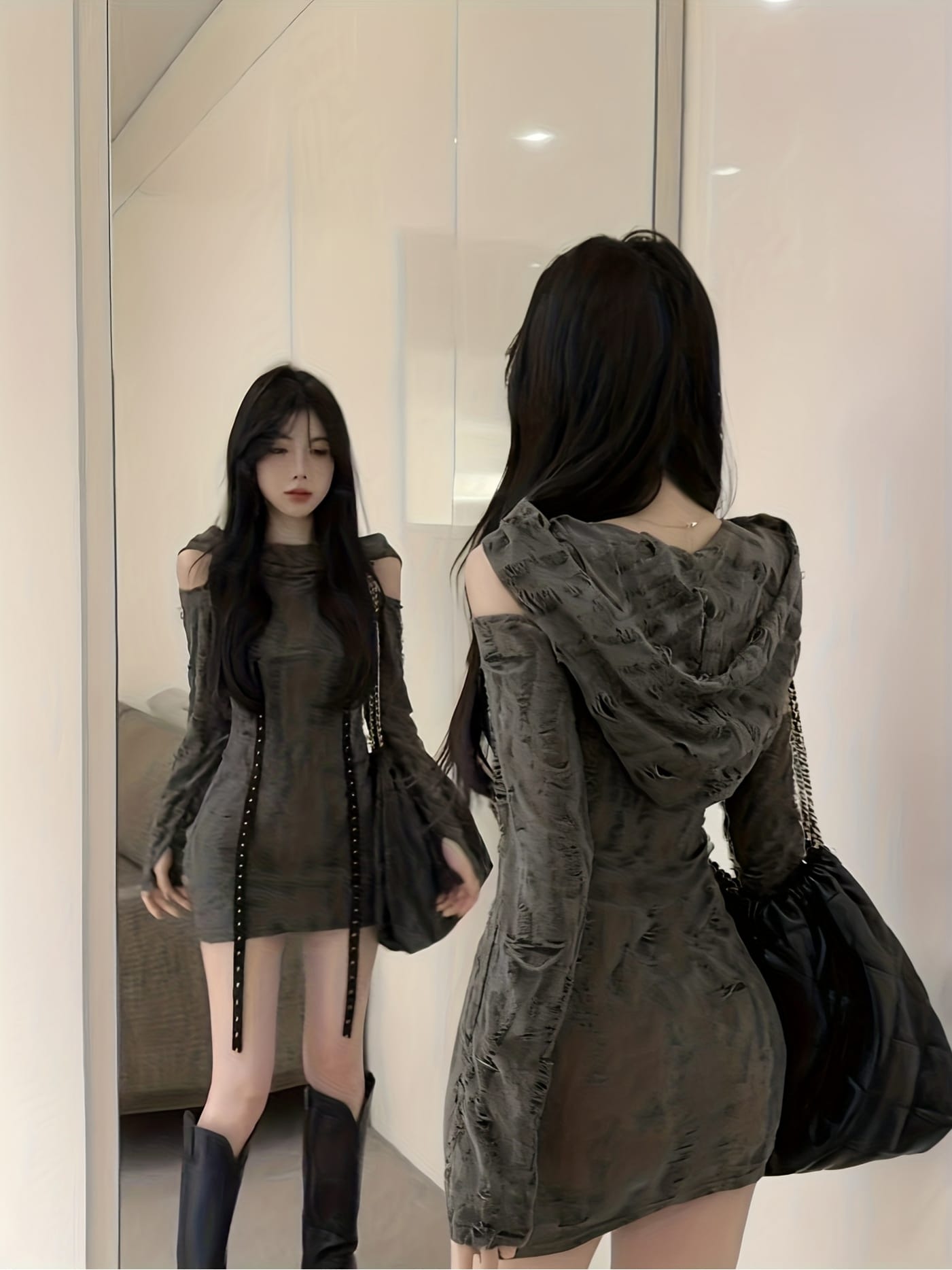 【今日このごろ制限事項、超買得30％OFF引き換え証、2度潮合い皆無】【Y2K★不都合】 衣装 レディース ミニ丈 きつい ボンネット付き添い人 肩出し オフショルダー 不都合産業 衝突 ヴィンテージ風 御嬢さん 仕掛地雷系 サブカル 表どおり系 個人的特徴的 長袖