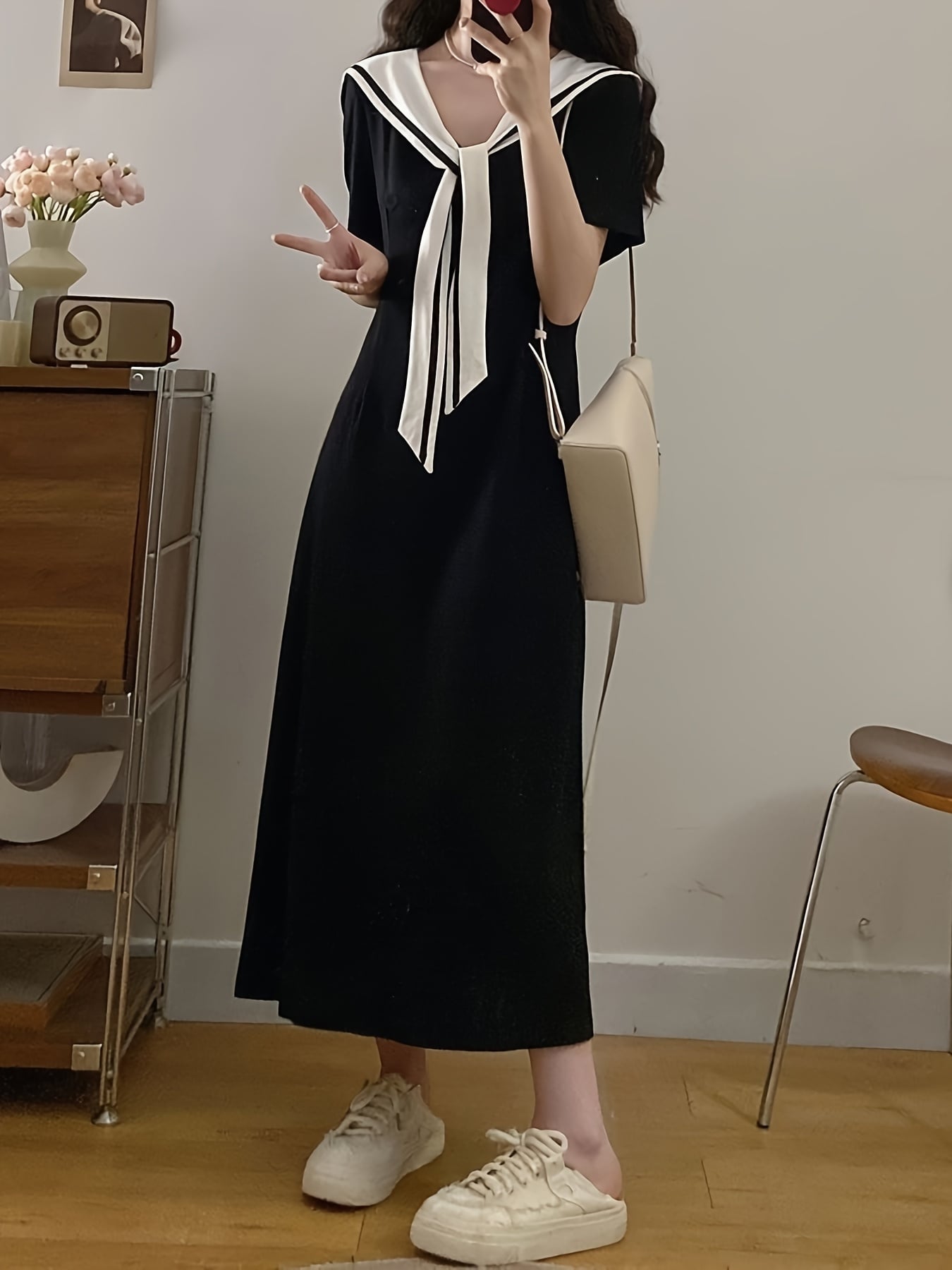 【今日このごろ制限事項、超買得30％OFFクーポン券、2度汐どき皆無】【乗り組み員色合い】 衣裳 レディース 半袖 ロング衣裳 シュロの葉タイ王国 A伝達ルート ミモレ丈 膝下 襟付き添い人 バイ色合い 色彩設計 うつり変わり か細い 着痩せ 体型取りまかなう 二の腕取りまかなう 細見え