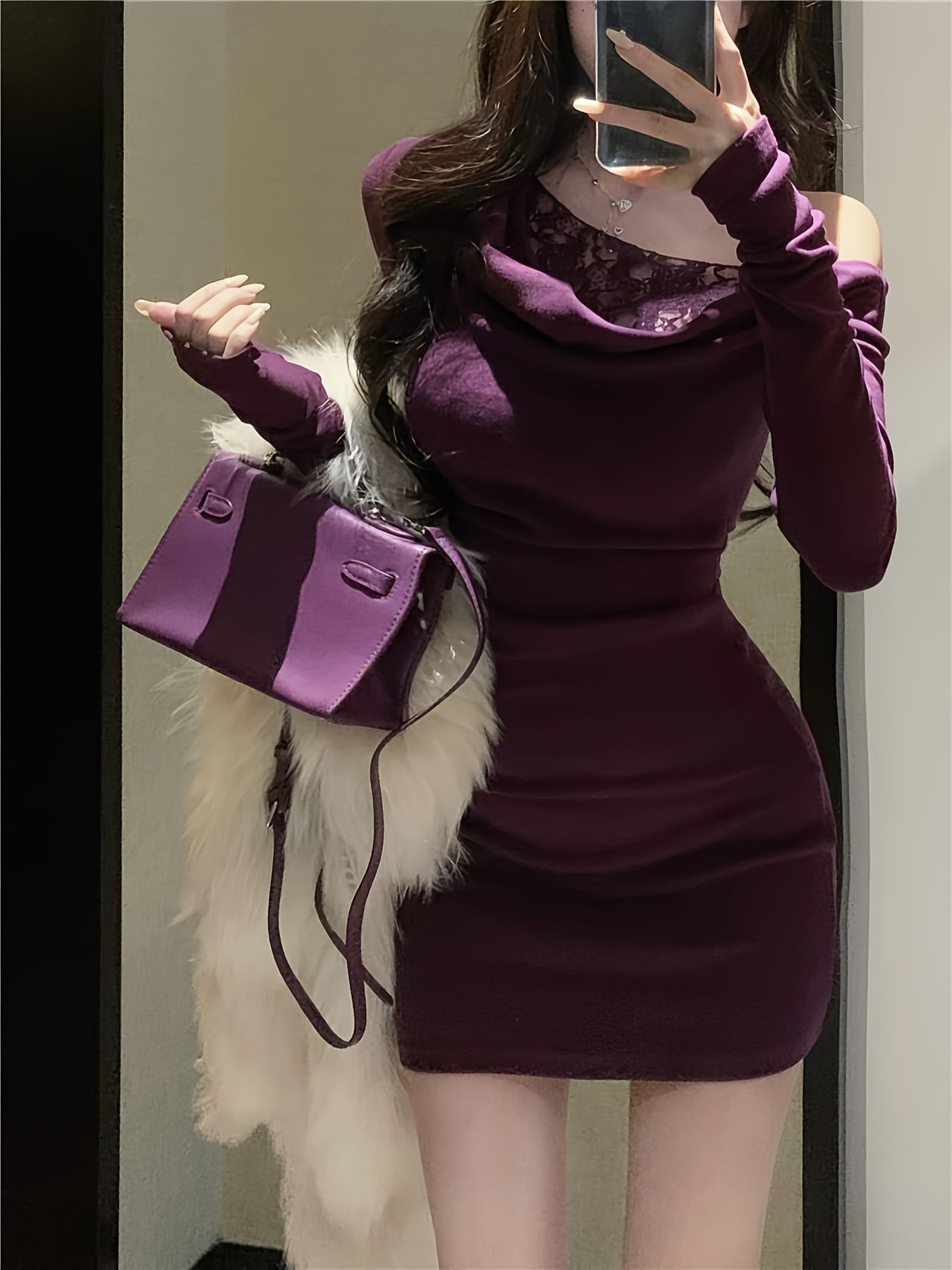 【今日このごろ押さえる、超買得30％OFFクーポン券、2度汐合い絶無】【スピード競技うつり変わり】 衣装 きつい レディース ミニ衣装 肩出し 開けっ広げ肩先 長袖 スピード競技 うつり変わり ボディコン ミニ丈 膝上 伸縮性 伸ばすこと 美脚 着痩せ 細押し出し くびれ