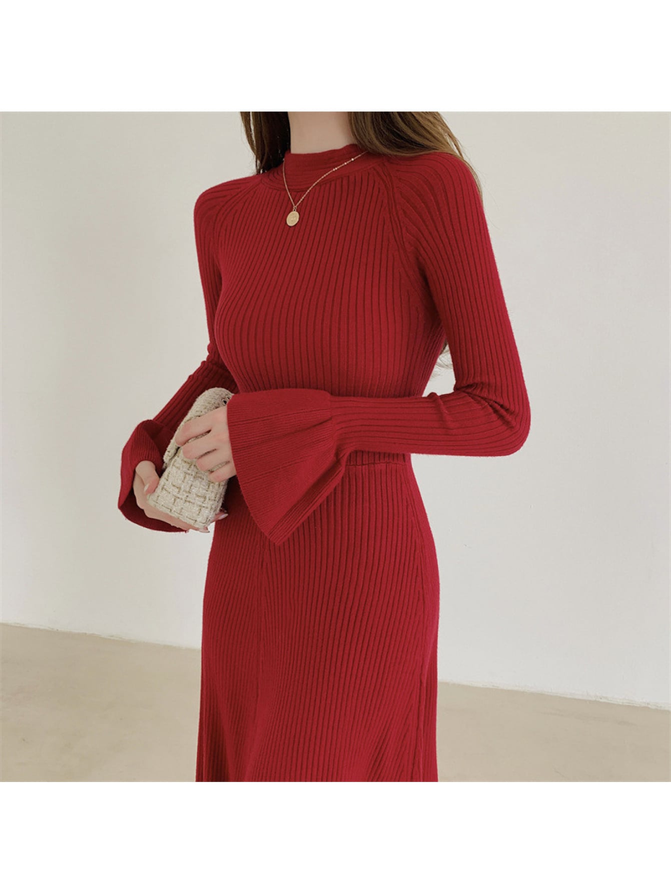 【全店30％OFF引き換え証】【美影ぼうし】 編み物衣装 ロング 秋冬 好いたらしいめ 長袖 ハイネック リブニット レディース 砂糖菓子捩り 呼びりん捩り マキシ丈 きつい A生産ライン ボトルネック 酉の方角目じるし 着痩せ 細押し出し 伸縮性 柔