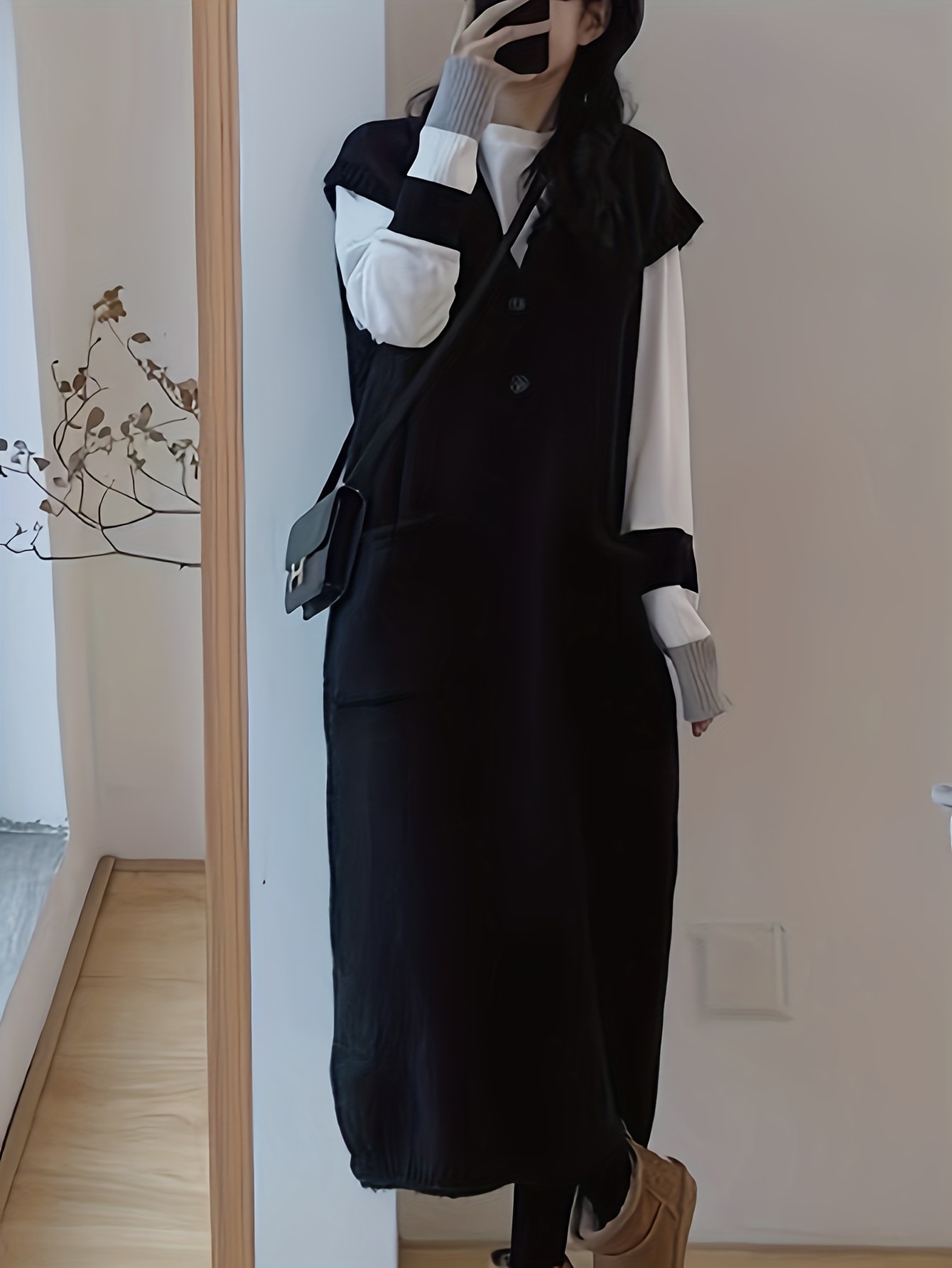 【全店30％OFF引き換え証】編み物より良い 衣装 前掛けスコート レディース ジレ ロングより良い ジャンスカ Vのど首 ノースリーブ 重ね着 花の冠yd 体型押しかぶせる 着痩せ 細押し出し たわい無い ゆったり ロング丈 ミモレ丈 成年者好いたらしい 好いたらしいめ