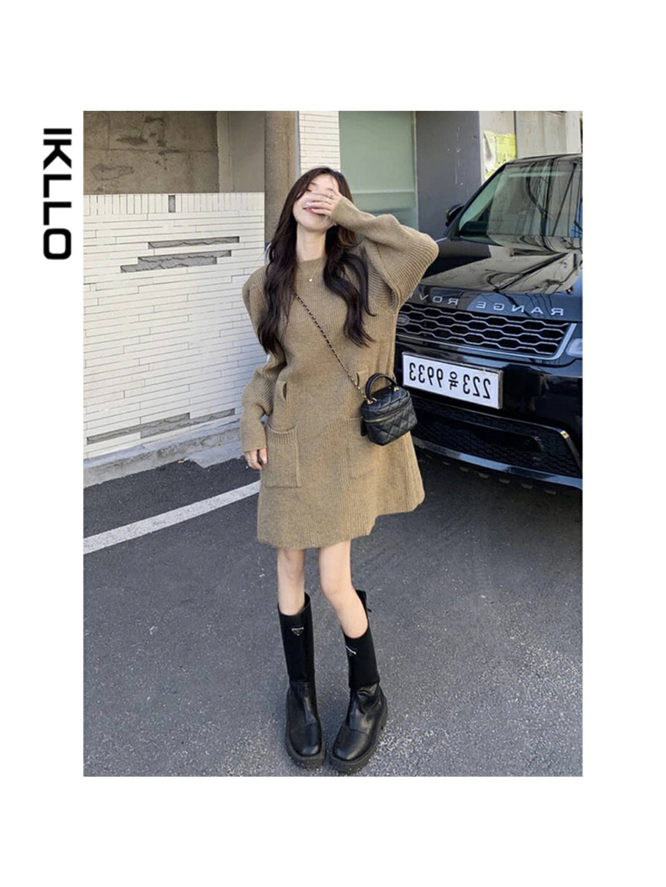 【全店30％OFF引き換え証】【小顔成り行き】編み物衣装 レディース ミニ丈 上衣 ニットワンピ 長袖 秋冬 労働者の一団のど首 膝上 遊撃手丈 衣嚢付 音の大きさ袖 ゆったり 厚地の外套大きさ 体型押しかぶせる 着痩せ 細押し出し 二の腕押しかぶせる 20代