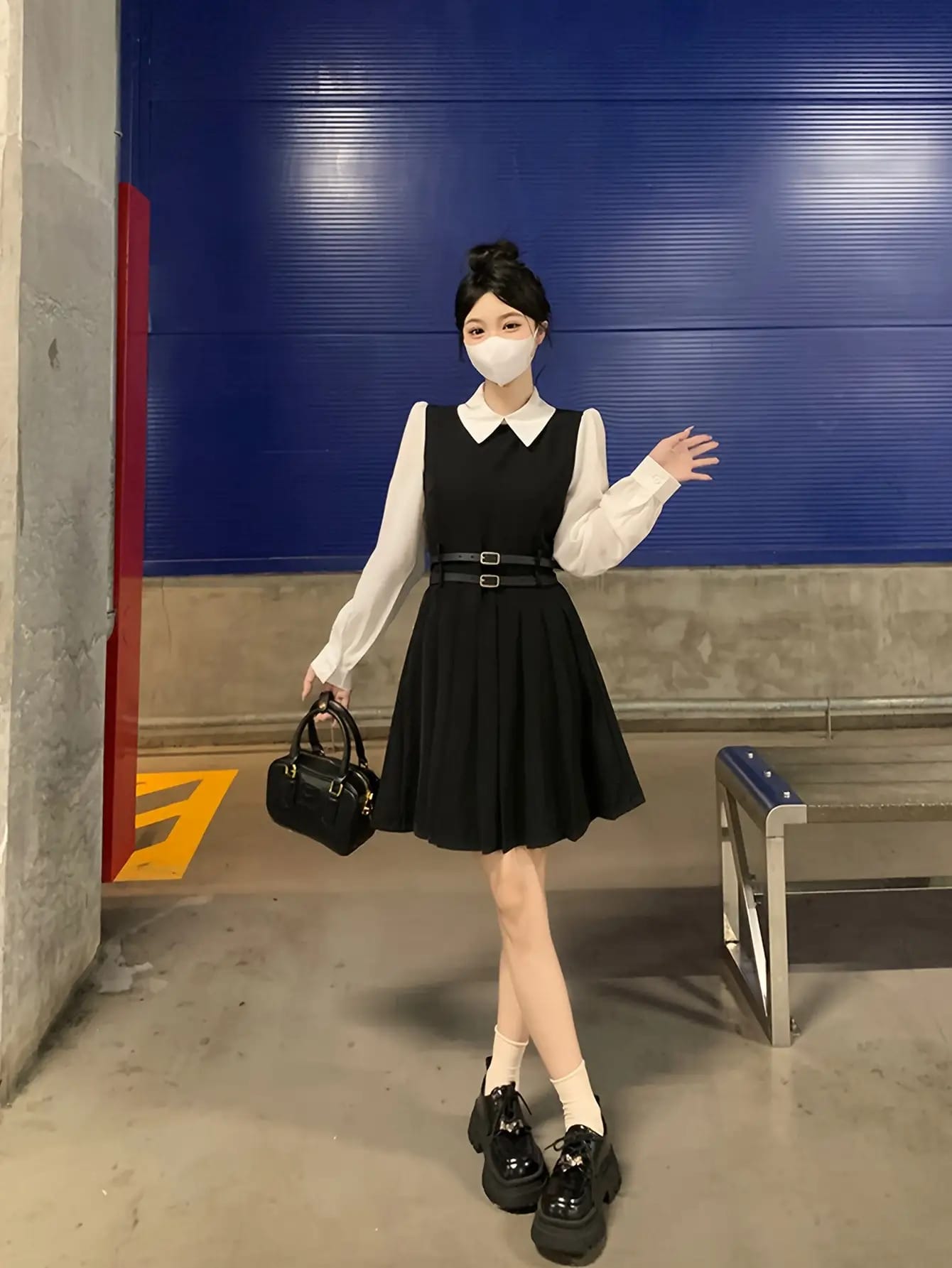 【全店30％OFF引き換え証】衣装 レディース 長袖 襟付き添い人 ミニ衣装 重ね着風 花の冠yd風 A生産ライン 筋目 膝上 御機嫌酉の方角 酉の方角目じるし 胴締め付き添い人 細押し出し 着痩せ 体型押しかぶせる 二の腕押しかぶせる ガーリー 女子らしい 翰林院風 仕掛地雷