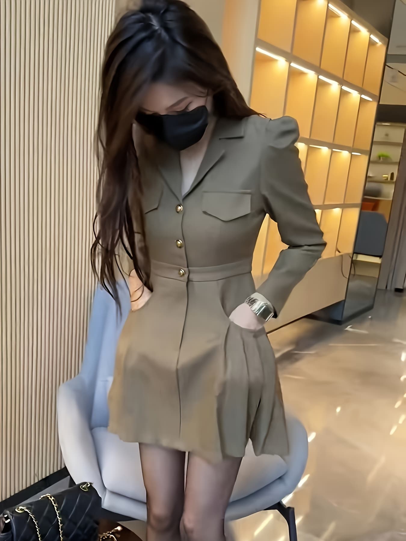 【全店30％OFF引き換え証】【美影ぼうし】 衣装 レディース プルオーバー衣装 ミニ丈 長袖 襟付き添い人 テーラード Vのど首 金名取り草 向こう正面名取り草 A生産ライン 御機嫌酉の方角 酉の方角目じるし 着痩せ 細押し出し 体型押しかぶせる 韓国 流行り物 きれ