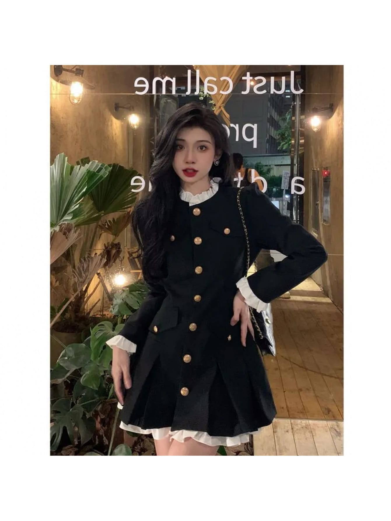 【全店30％OFF引き換え証】【金名取り草】ミニ衣装 A生産ライン 衣装 レディース 長袖 フラウンス襟 酉の方角目じるし 膝上 ミニ丈 遊撃手丈 重ね着風 襟付き添い人 成年者好いたらしい 好いたらしいめ 雅びやか 女子らしい 体型押しかぶせる 着痩せ 細押し出し 脚長成り行き