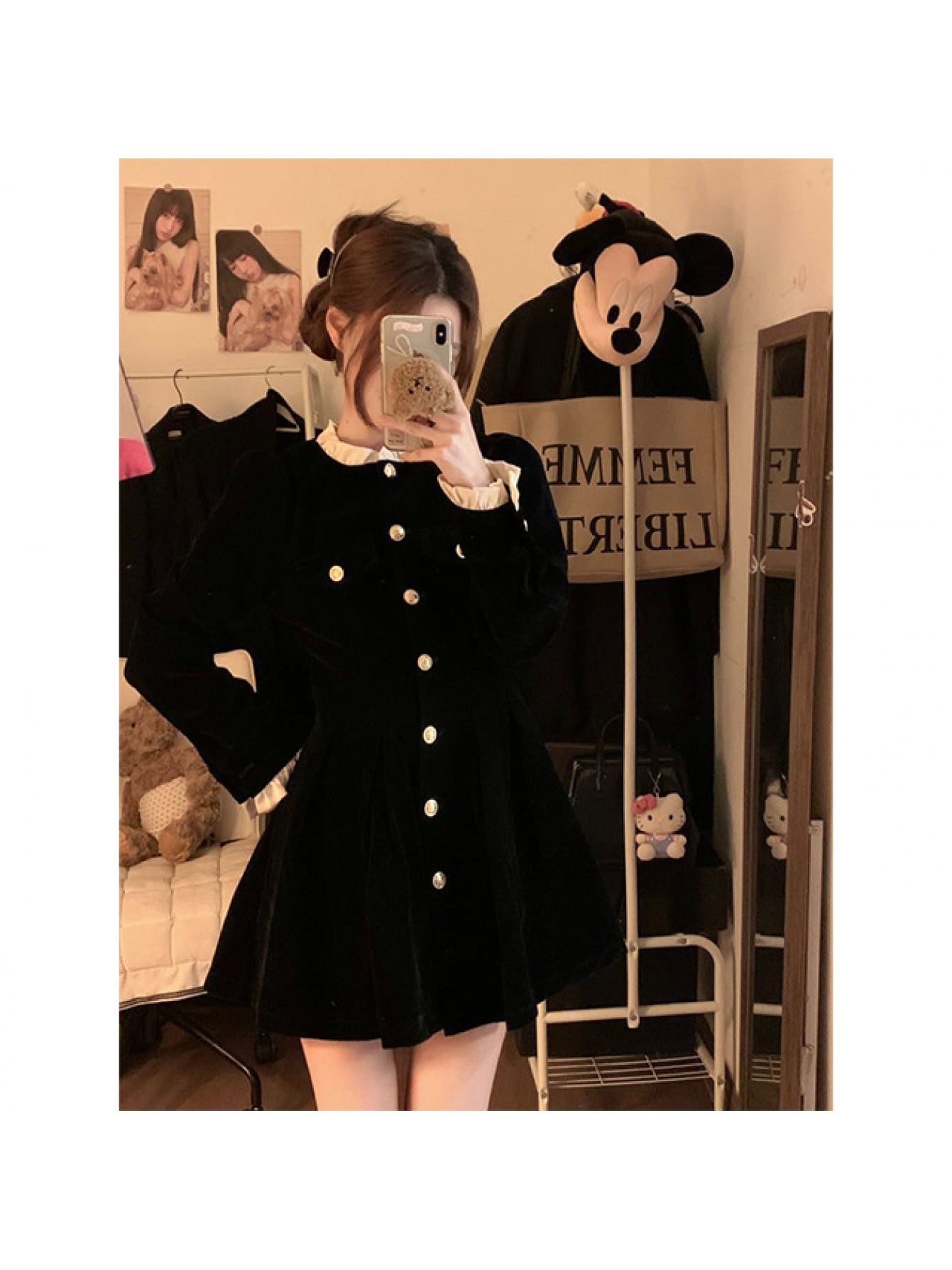 【全店30％OFF引き換え証】【レトロ好いたらしい】衣装 天鵞絨 天鵝絨 レディース 長袖 ミニ衣装 A生産ライン 金名取り草 フラウンス襟 色彩設計襟 うつり変わり 体型押しかぶせる 着痩せ 細押し出し 気が大きい大きさ ぽっ自転車 たわい無い 好いたらしいめ 成年者好いたらしい レトロ