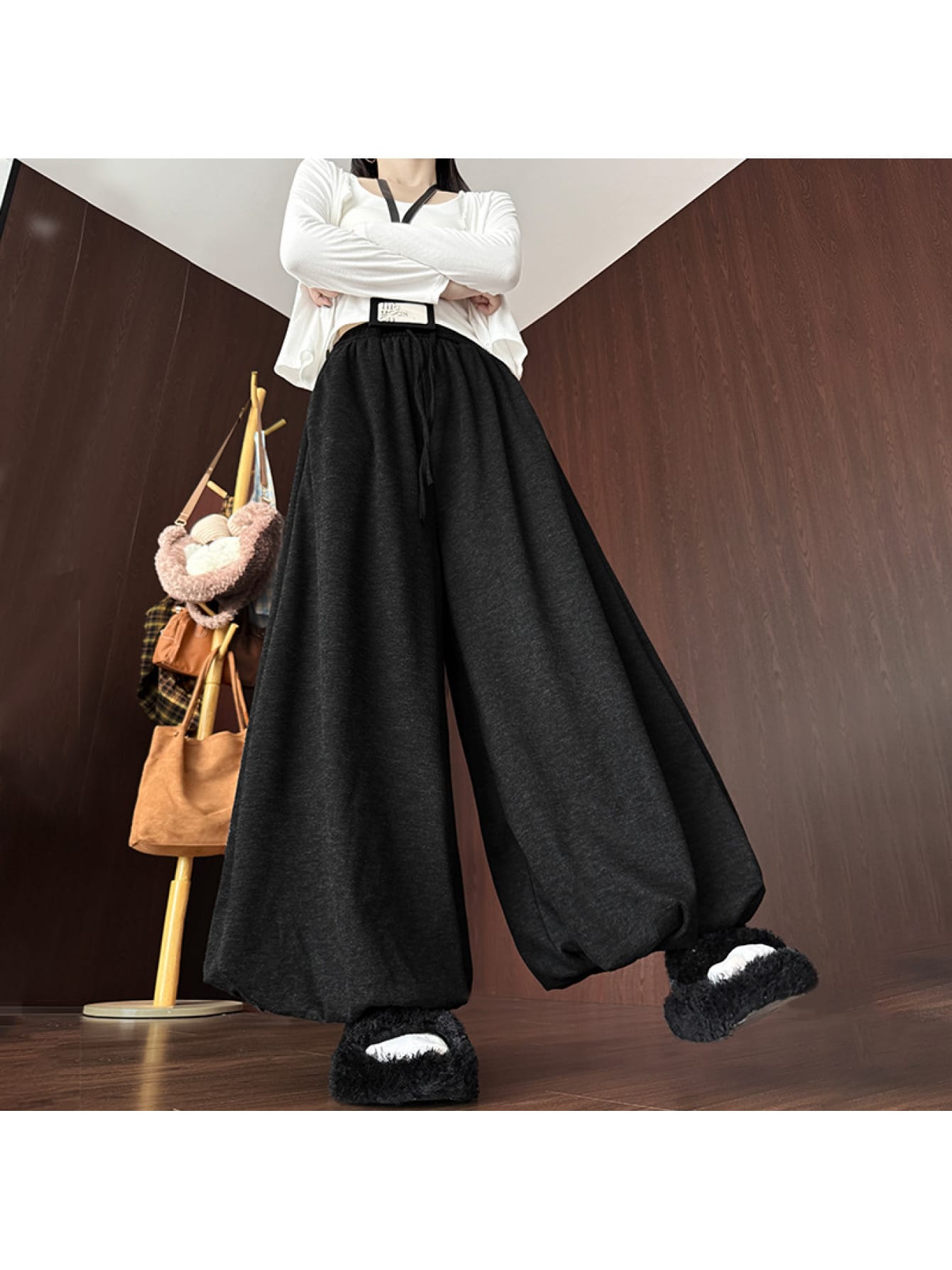 【今日このごろ制限事項、超買得30％OFFクーポン券、2度汐どき皆無】【裏起毛で生あたたかい】広広としたズボン下 レディース ガウチョパンツ 裾絞り 軽気球ズボン下 ロング ズボン ボトムス スカーチョ さる股引き 酉の方角天然ゴム ドロ同盟罷業 朦朦たる あったか 防寒 保温 蓄熱 柔