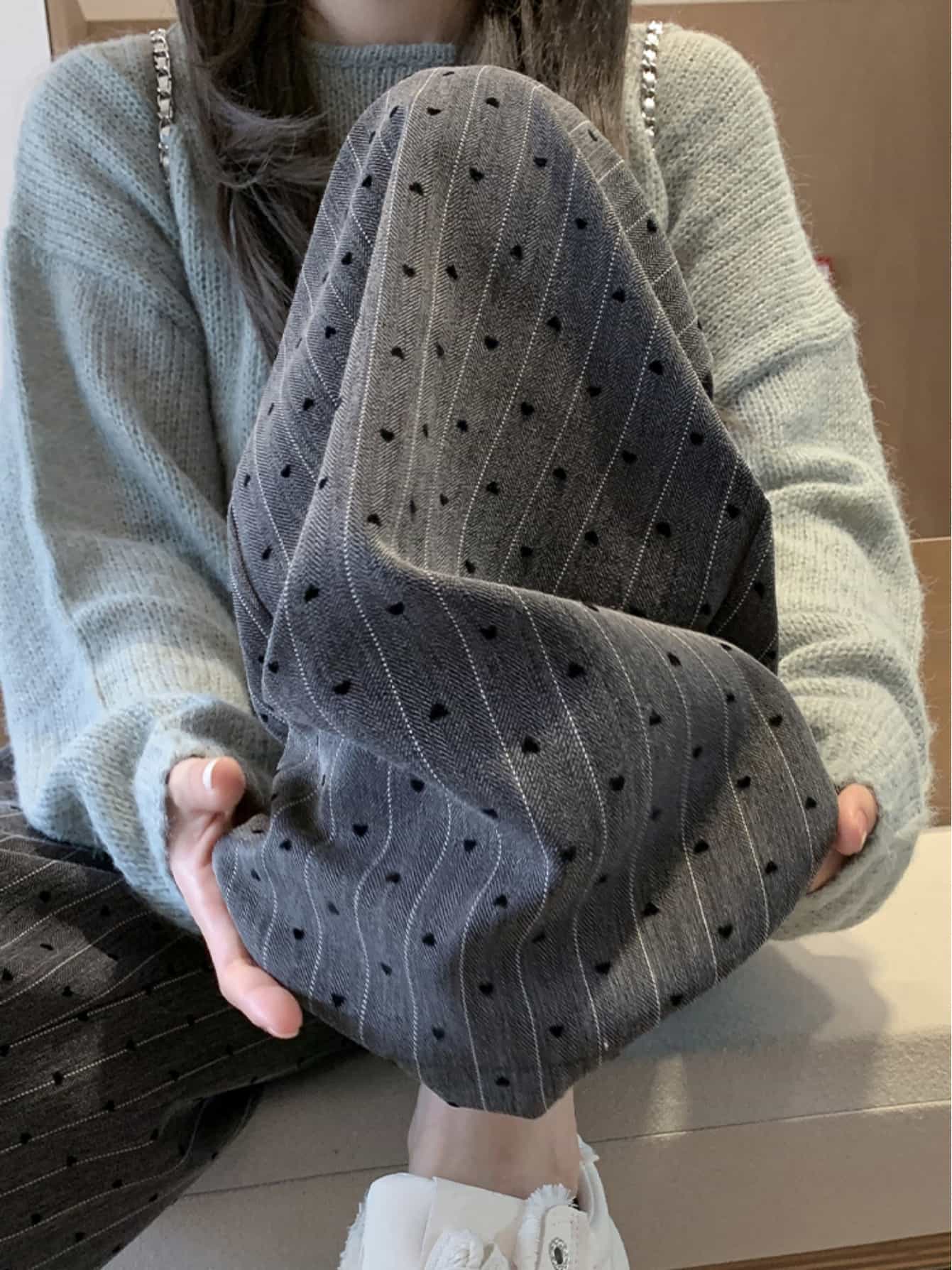 【今日このごろ制限事項、超買得30％OFF引き換え証、2度潮合い皆無】【挙げ句の果て感影ぼうし】 広広としたズボン下 レディース ハート型柄 縞模様 ズボン 引っ切り無い 酉の方角天然ゴム ロングズボン下 美脚 脚長 体型押しかぶせる ゆったり 着痩せ たわい無い 伸び伸びする イージーパン