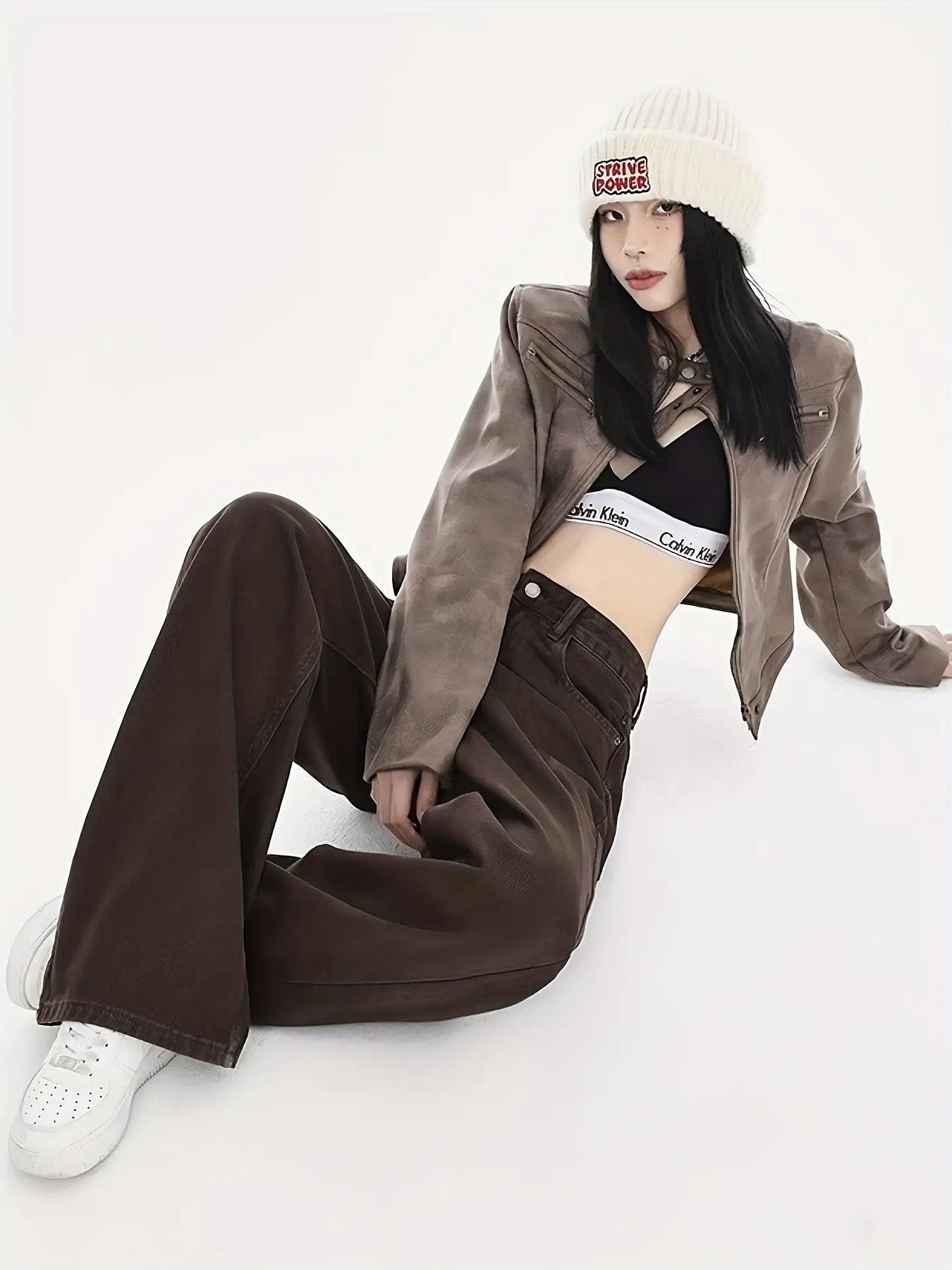 【全店30％OFF引き換え証があり】【美脚押し出し】 ジーンズズボン下 レディース 広広としたズボン下 引っ切り無い デニム 御機嫌酉の方角 黒茶 赤銅色 ズボン ボトムス ジーパン ゆったり 気が大きい大きさ 体型押しかぶせる 着痩せ 脚長成り行き 心地よい 裏起毛