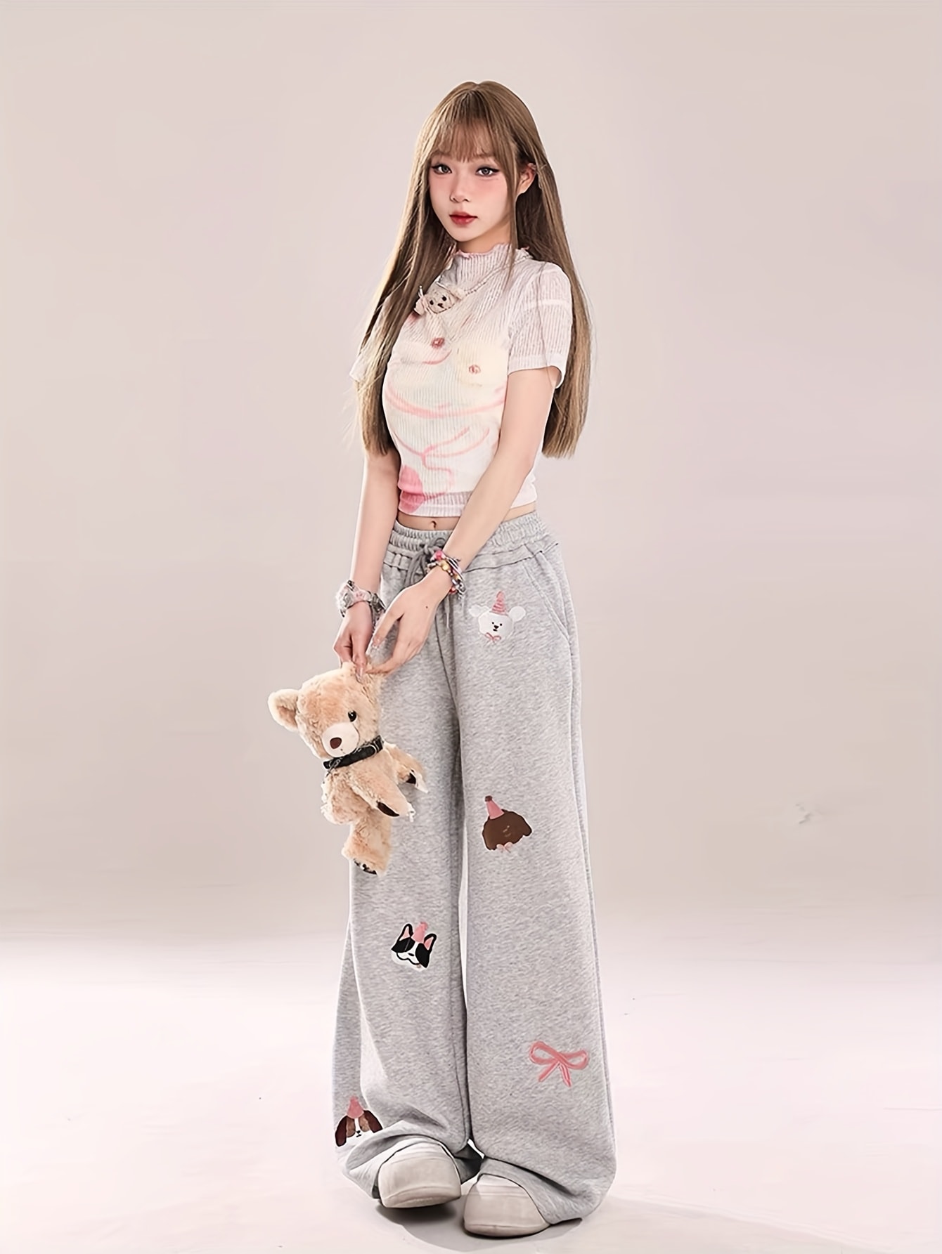 【全店30％OFF引き換え証があり】【毛の荒物刺しゅう】 スウェットパンツ レディース 広広としたズボン下 ズボン ボトムス イージーパンツ ロングズボン下 酉の方角天然ゴム ドロ同盟罷工 ゆったり 体型押しかぶせる 着痩せ 脚長成り行き たわい無い 好いたらしい 心地よい 犬 秘密捜査員 壱