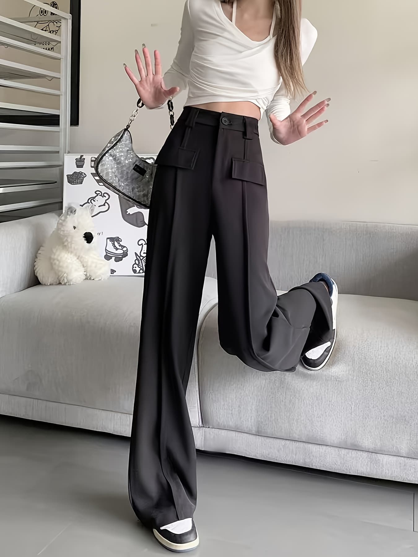 【全店30％OFF引き換え証があり】【脚長美脚】広広としたズボン下 レディース 御機嫌酉の方角 スラックス 真っただ中押し付ける 引っ切り無い ズボン ボトムス ロングズボン下 体型押しかぶせる 着痩せ 細押し出し 挙げ句の果て感 ゆったり 執務室 通い OL 好いたらしいめ 心地よい 2