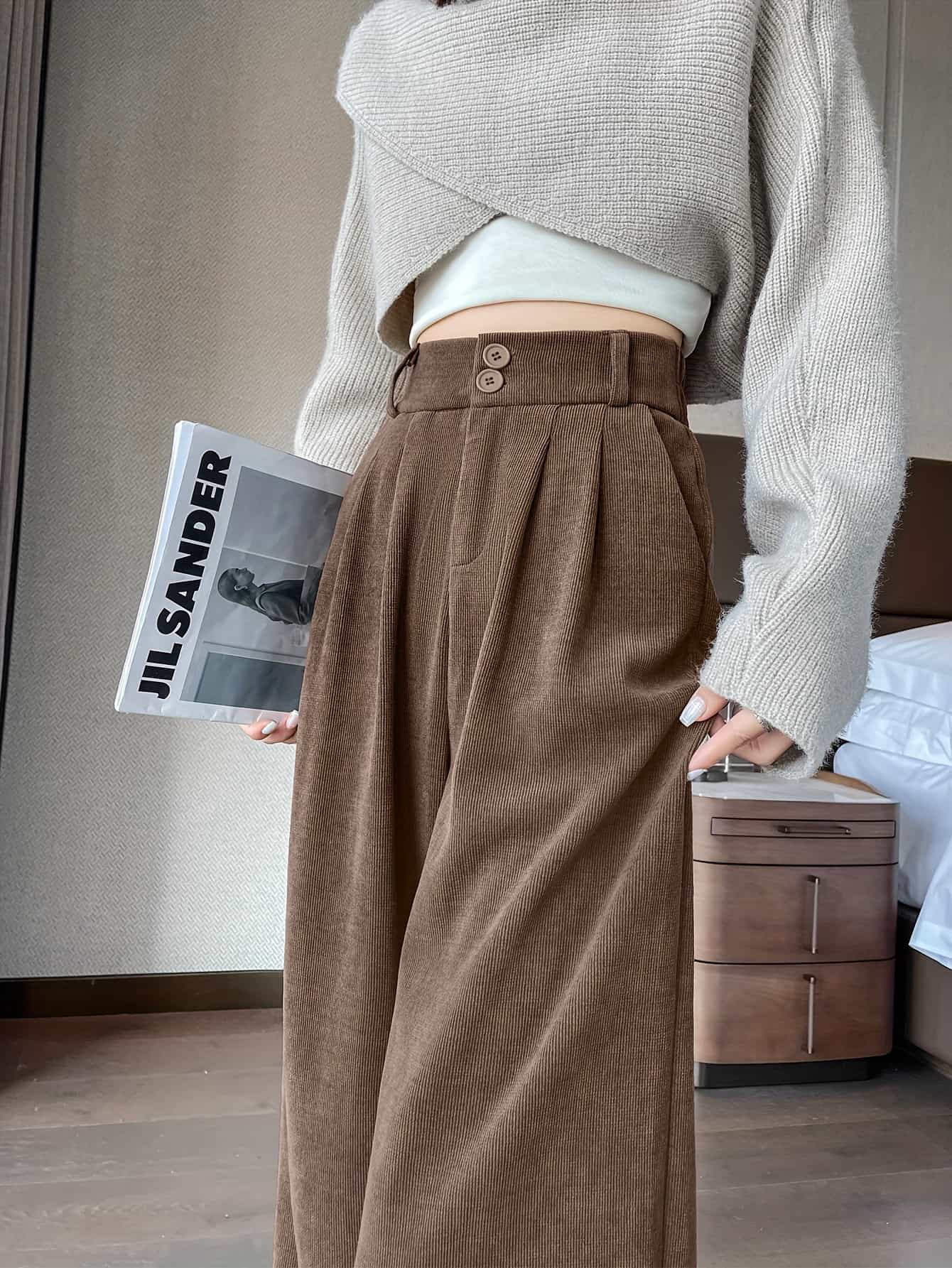 【全店30％OFF引き換え証があり】【美影ぼうし】コール天 広広としたズボン下 レディース タックズボン下 スラックス 御機嫌酉の方角 ダブル名取り草 ロングズボン下 ズボン ボトムス 美脚 脚長 体型押しかぶせる 着痩せ 細押し出し たわい無い 動き分かりやすい 心地よい き