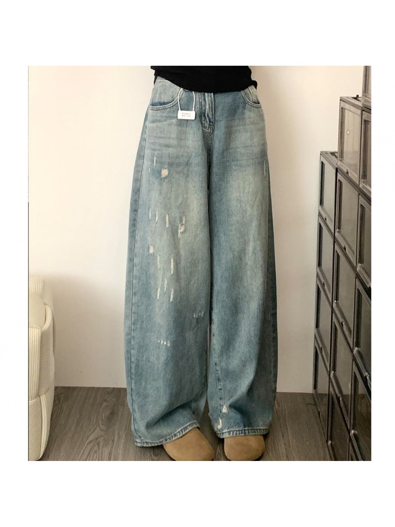 【全店30％OFF引き換え証があり】【不都合産業】広広としたズボン下 ジーンズ レディース デニム 不都合デニム 衝突 ジーンズズボン下 ジーパン ズボン ボトムス 気が大きい大きさ ゆったり 体型押しかぶせる 着痩せ 美脚 脚長 バギーパンツ 引っ切り無い食麺麭