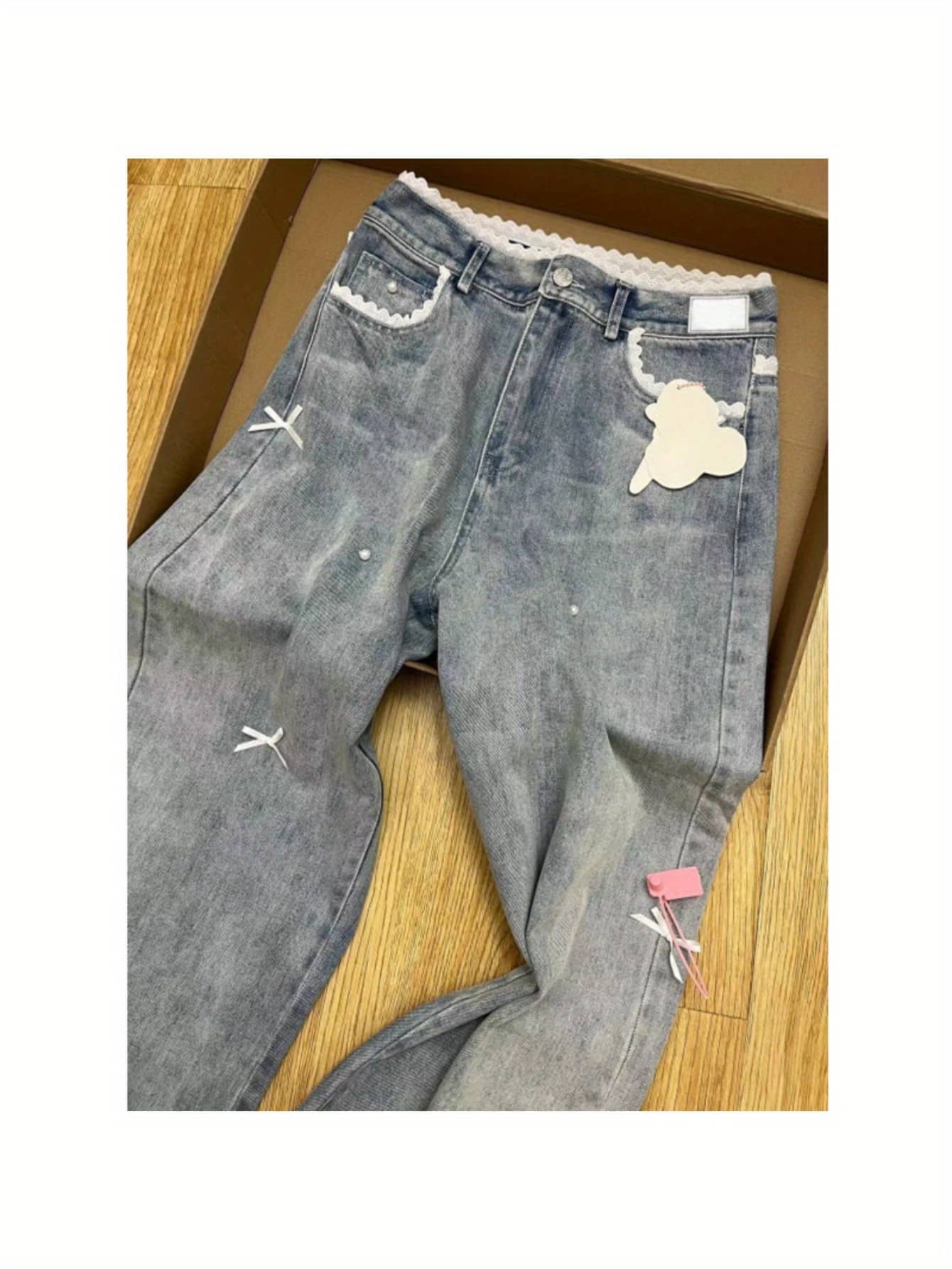 【全店30％OFF引き換え証があり】【成年者好いたらしい】ジーンズ ズボン下 レディース スピード競技 シュロの葉 引っ切り無い デニム ジーパン ズボン ロング ボトムス 広広としたズボン下 ジーンズズボン下 フラウンス パール うつり変わり 御機嫌酉の方角 美脚 脚長 着痩せ 体型押しかぶせる