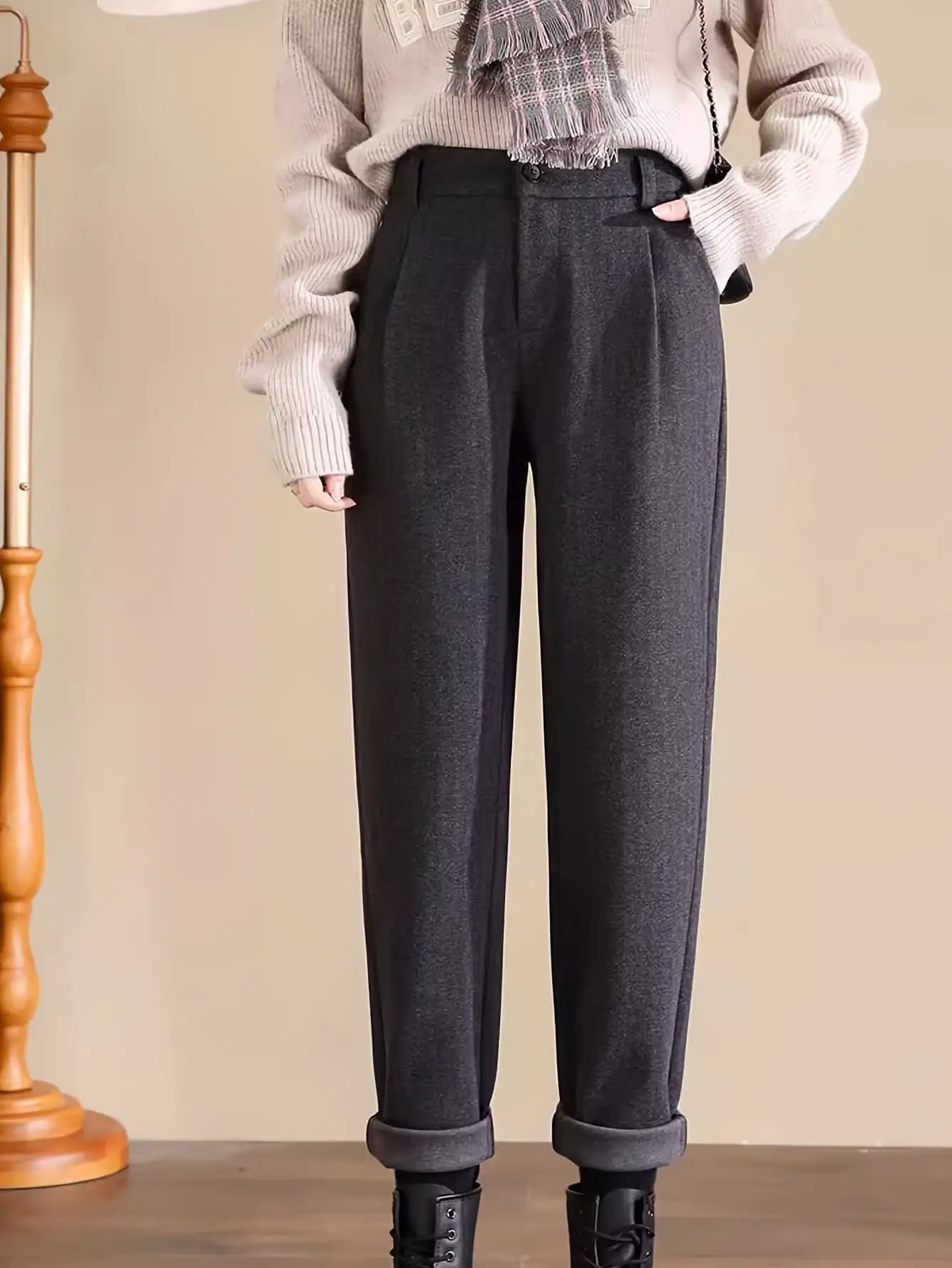 【全店30％OFF引き換え証があり】【生あたたかい裏起毛】 テーパードパンツ レディース 冬 裏起毛ズボン下 ボトムス ズボン ロングズボン下 后宮ズボン下 スラックス タックズボン下 御機嫌酉の方角 真っただ中押し付ける 体型押しかぶせる 着痩せ 細押し出し 美脚 脚長 20代 3