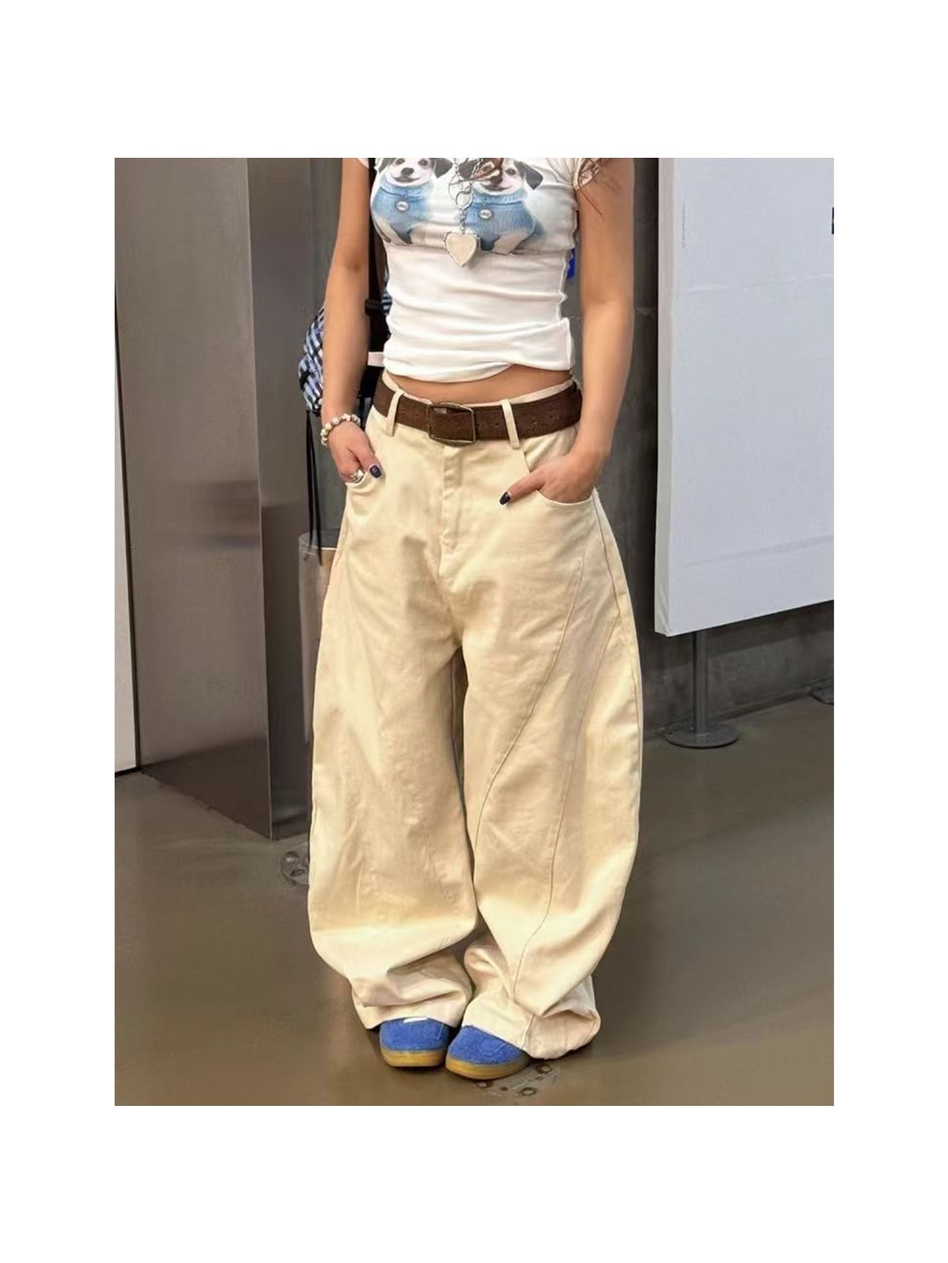【全店30％OFF引き換え証があり】広広としたズボン下 ジーンズ レディース 刺しゅう 星柄 文字 ロゴタイプ デニム バギーパンツ 引っ切り無い ズボン ジーパン ボトムス ゆったり 体型押しかぶせる 脚長 美脚 ビンテージ風 表どおり系 Y2K 韓国流行り物 カジュ