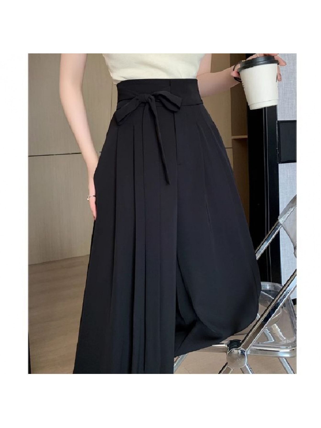 【全店30％OFF引き換え証】【酉の方角シュロの葉】広広としたズボン下 レディース スラックス タックズボン下 ズボン ボトムス ロング 御機嫌酉の方角 とろみ 挙げ句の果て感 美脚 脚長 体型押しかぶせる 着痩せ ゆったり 執務室 通い OL 卒式 はいり込む式 フォーマル 春