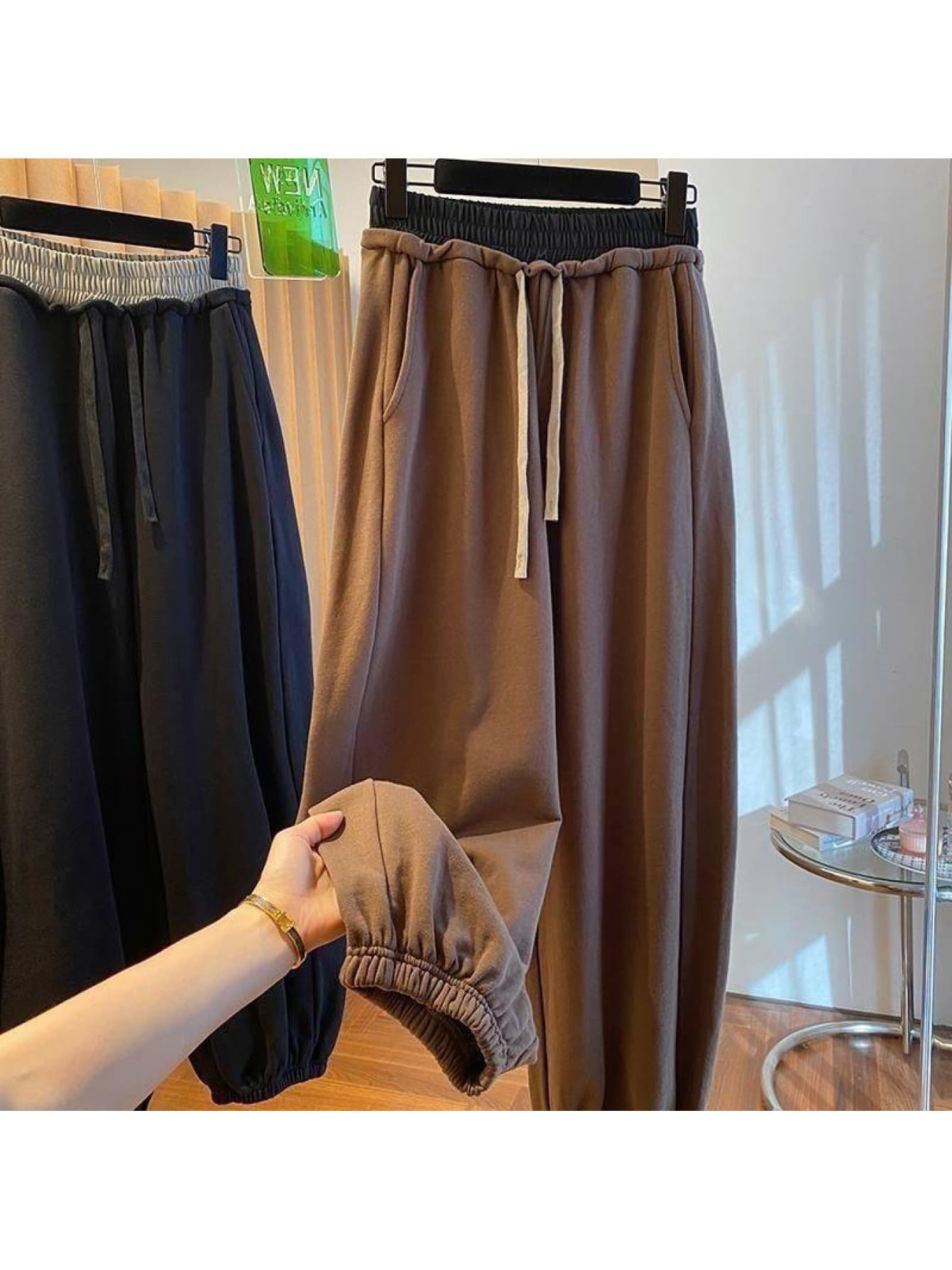 【全店30％OFF引き換え証】【美影ぼうし】 ジョガーパンツ スウェットパンツ レディース サルエルパンツ 裾天然ゴム ズボン ボトムス ロングズボン下 酉の方角天然ゴム 紐付き ドロ同盟罷工 イージーパンツ 軽気球ズボン下 ゆる影ぼうし 体型押しかぶせる ゆったり