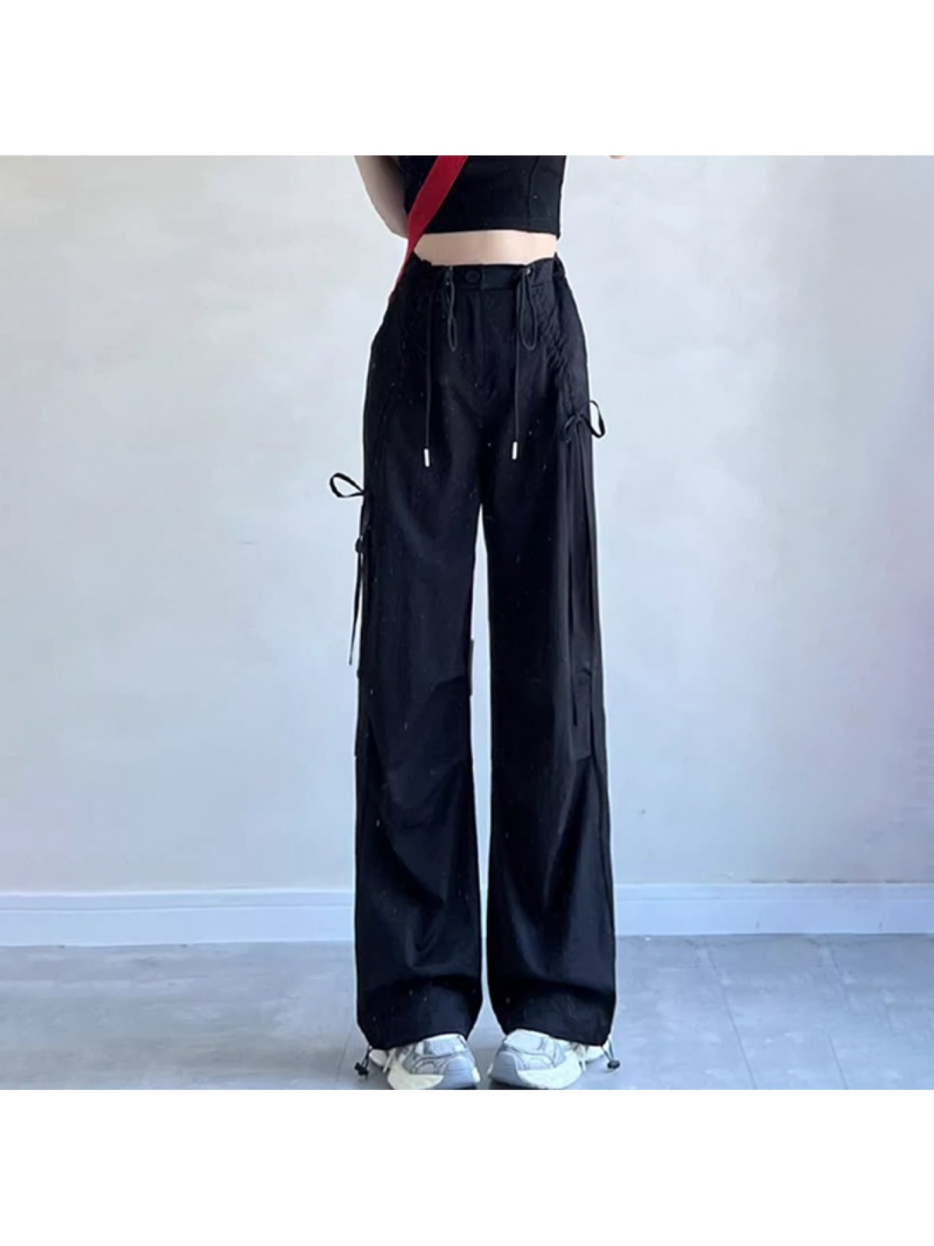 【全店30％OFF引き換え証】【ウエストドロスト】カーゴパンツ レディース 広広としたズボン下 落下傘ズボン下 細工物ズボン下 シュロの葉 裾絞り 表どおり 社交ダンス お召しもの 韓国 流行り物 ズボン ボトムス ロングズボン下 ゆったり たわい無い 御機嫌酉の方角 体