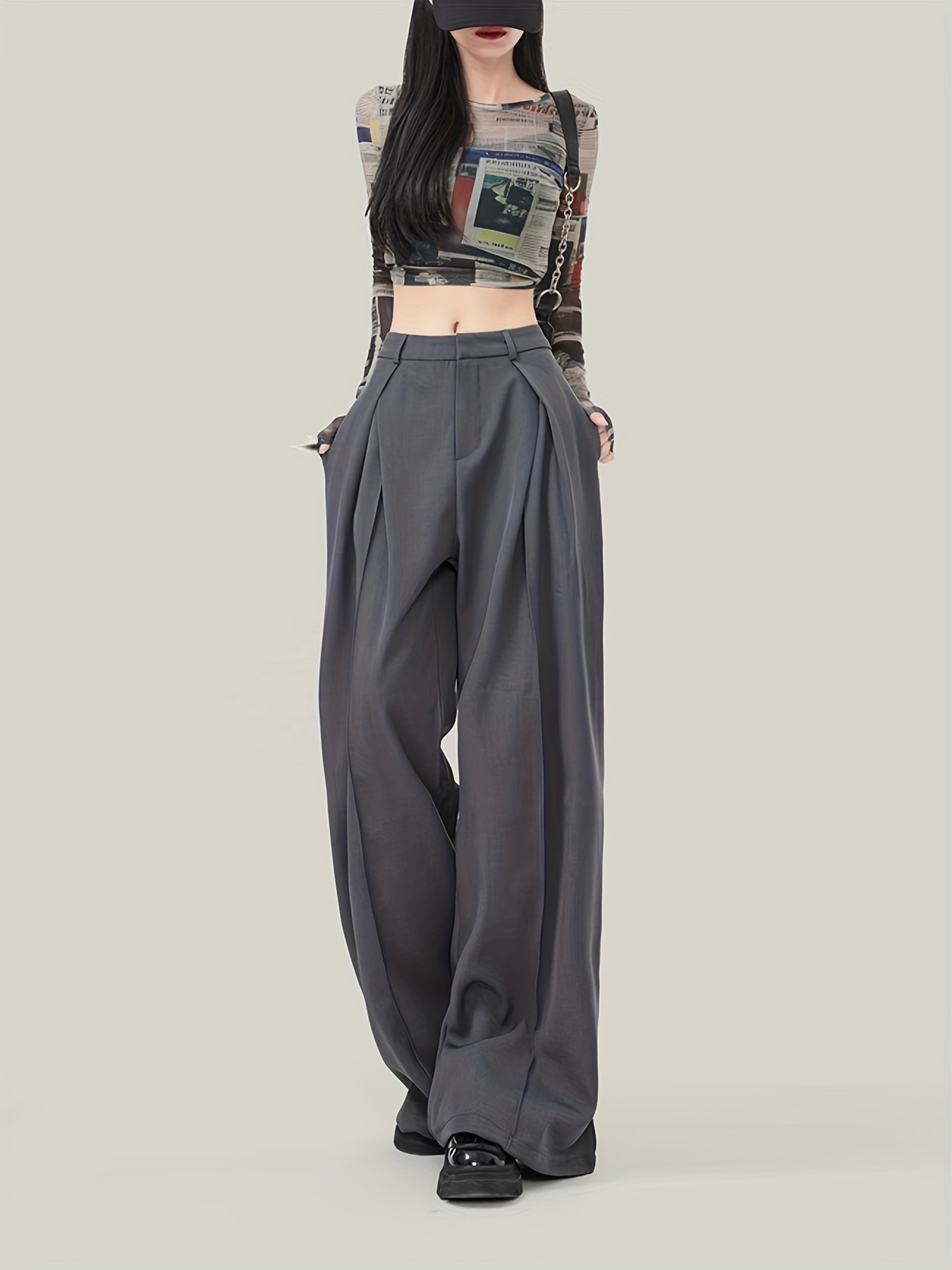 【全店30％OFF引き換え証】【美影ぼうし】広広としたズボン下 レディース 御機嫌酉の方角 タック スラックス 引っ切り無い ズボン ロングズボン下 好いたらしいめ 執務室 通い OL 心地よい 体型押しかぶせる 脚長 美脚 着痩せ 無地 薄墨色 春 夏 秋 冬 流行り物