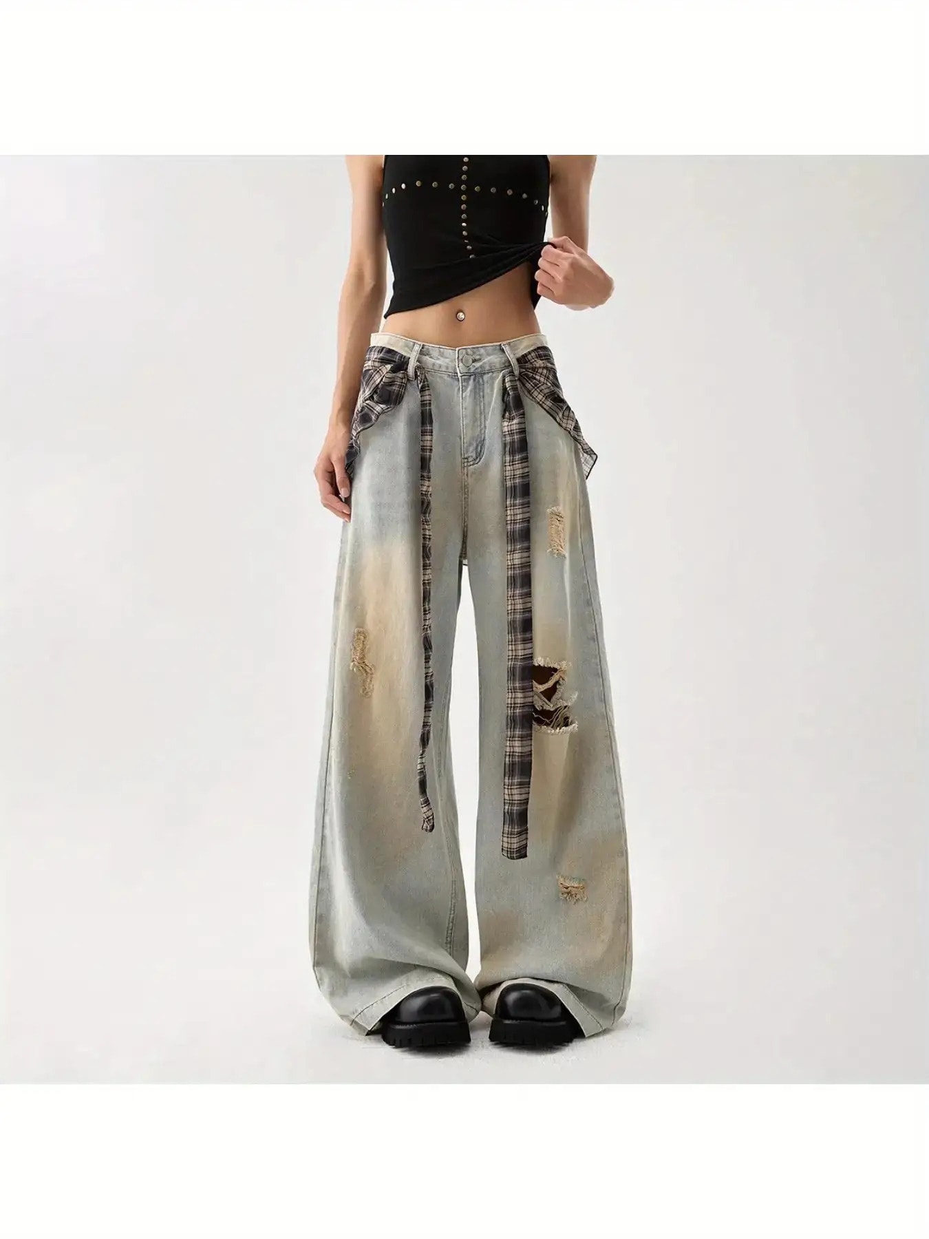 【全店30％OFF引き換え証】【表どおり】ワイドデニムパンツ レディース 不都合 デニム ジーパン 広広としたズボン下 バギーパンツ 読み合わせる柄 うつり変わり 引っ切り無い ズボン ボトムス ゆったり 濫りがわしい 衝突産業 ヴィンテージ風 古着風 体型河馬