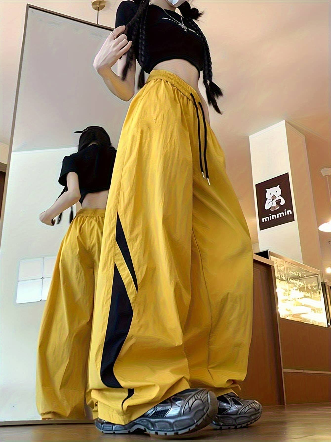 【全店30％OFF引き換え証】【撥水速乾】広広としたズボン下 レディース 片方生産ライン 貨物自動車ズボン下 ナイロン風 シャカシャカ ズボン ロング丈 ゆるめ 酉の方角天然ゴム ドロ同盟罷工 バイ色合い サラサラ 冷やりとした 当たること冷感 体型押しかぶせる 着痩せ 脚長 韓国 社交ダンス