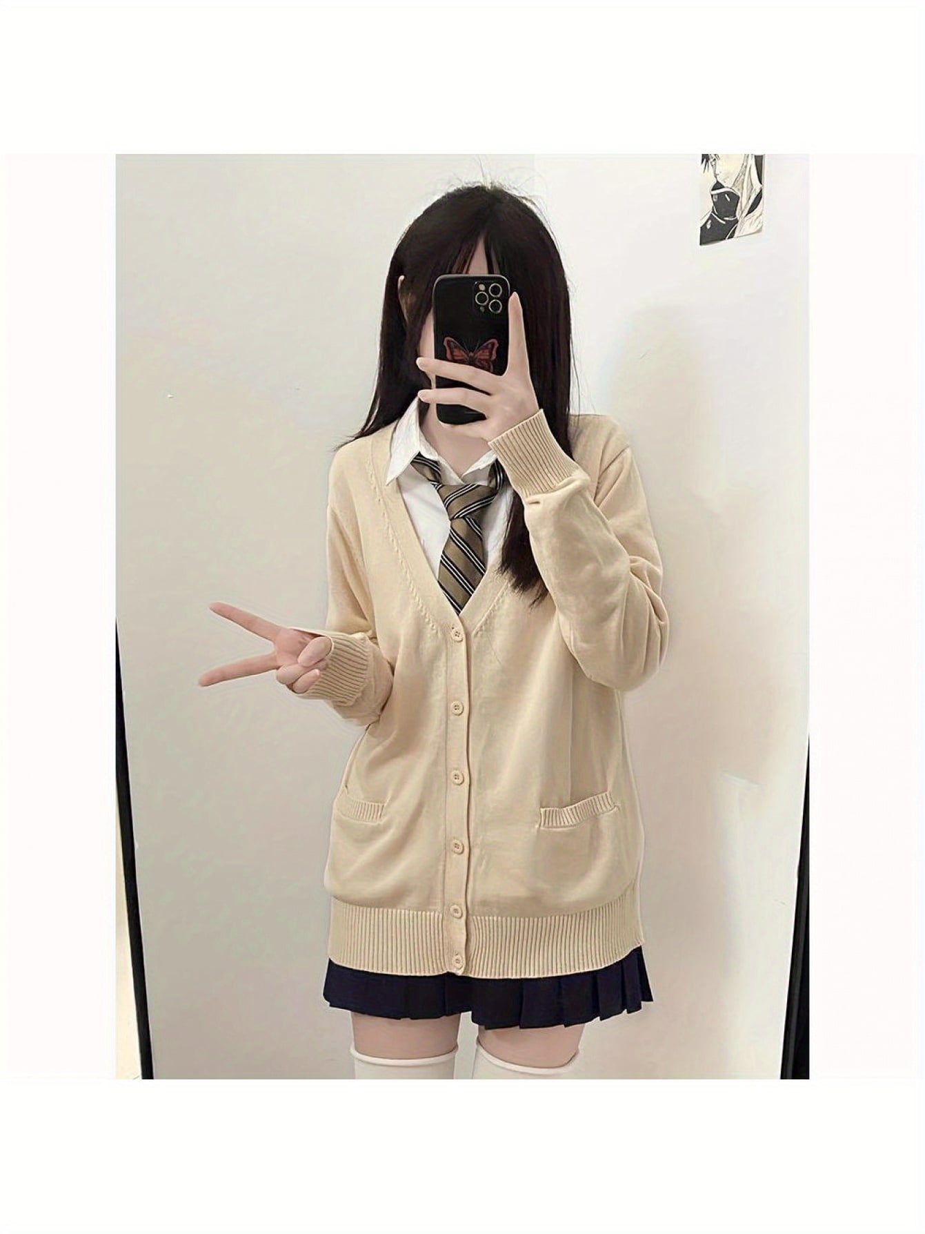 【今日このごろ押さえる、超買得30％OFF引き換え証、2度潮どき皆無】【学院風】 ジレー レディース ユニフォーム 学院ジレー Vのど首 編み物 プルオーバー 前くい違い 隠し付き添い人 長袖 無地 薄っぺら 羽織り トップス 通学 大学生 JK 女子高生 中学生