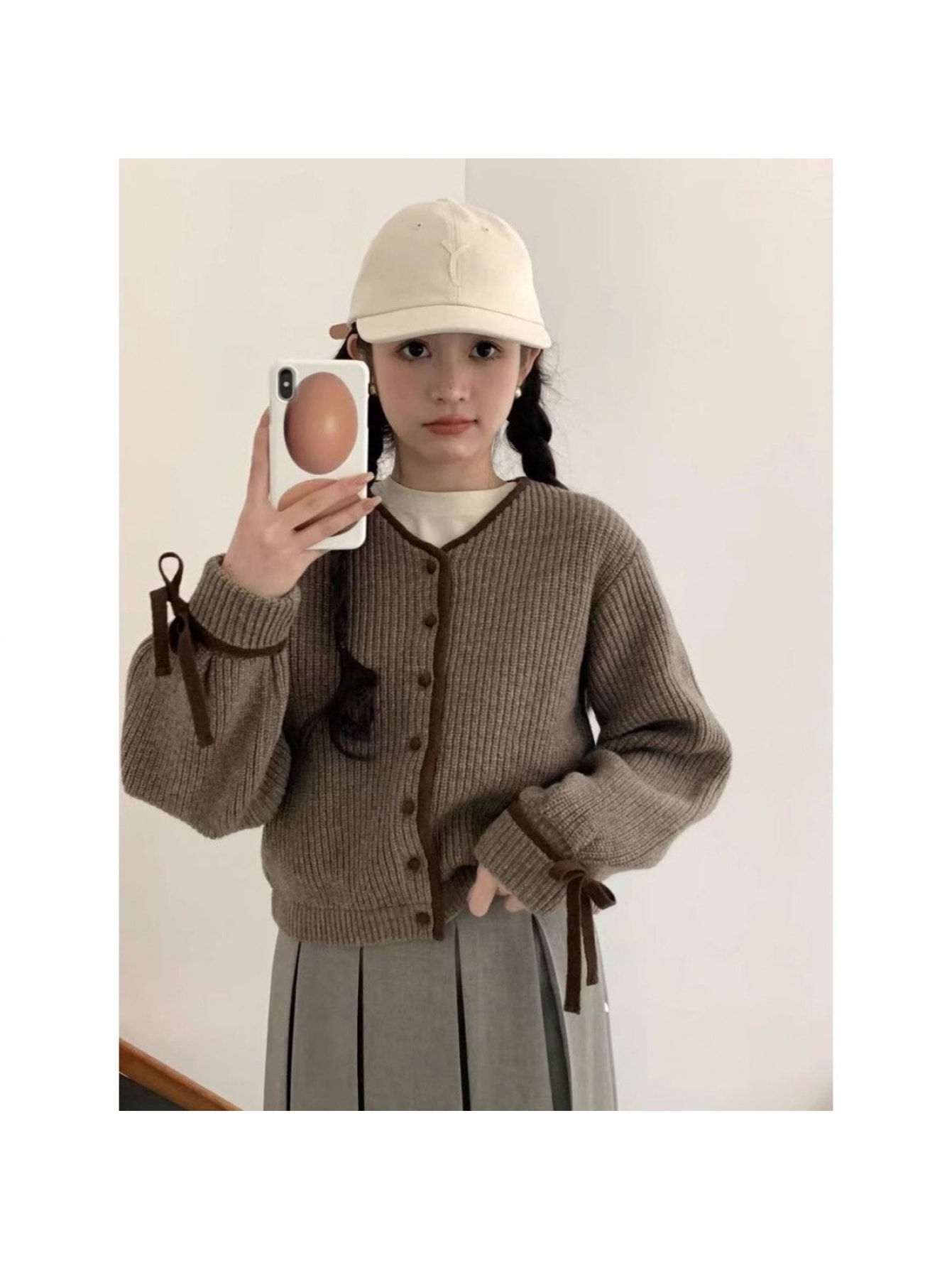 【今日このごろ押さえる、超買得30％OFFクーポン券、2度汐合い絶無】【袖シュロの葉】 ジレー レディース 編み物 色彩設計 労働者の一団素っ首 スウェーター トップス 秋 冬 春 遊撃手丈 羽織り 前食い違い ニットカーデ 畔編み 丸首 ぽわん袖 音の大きさ袖 パステル色の 体