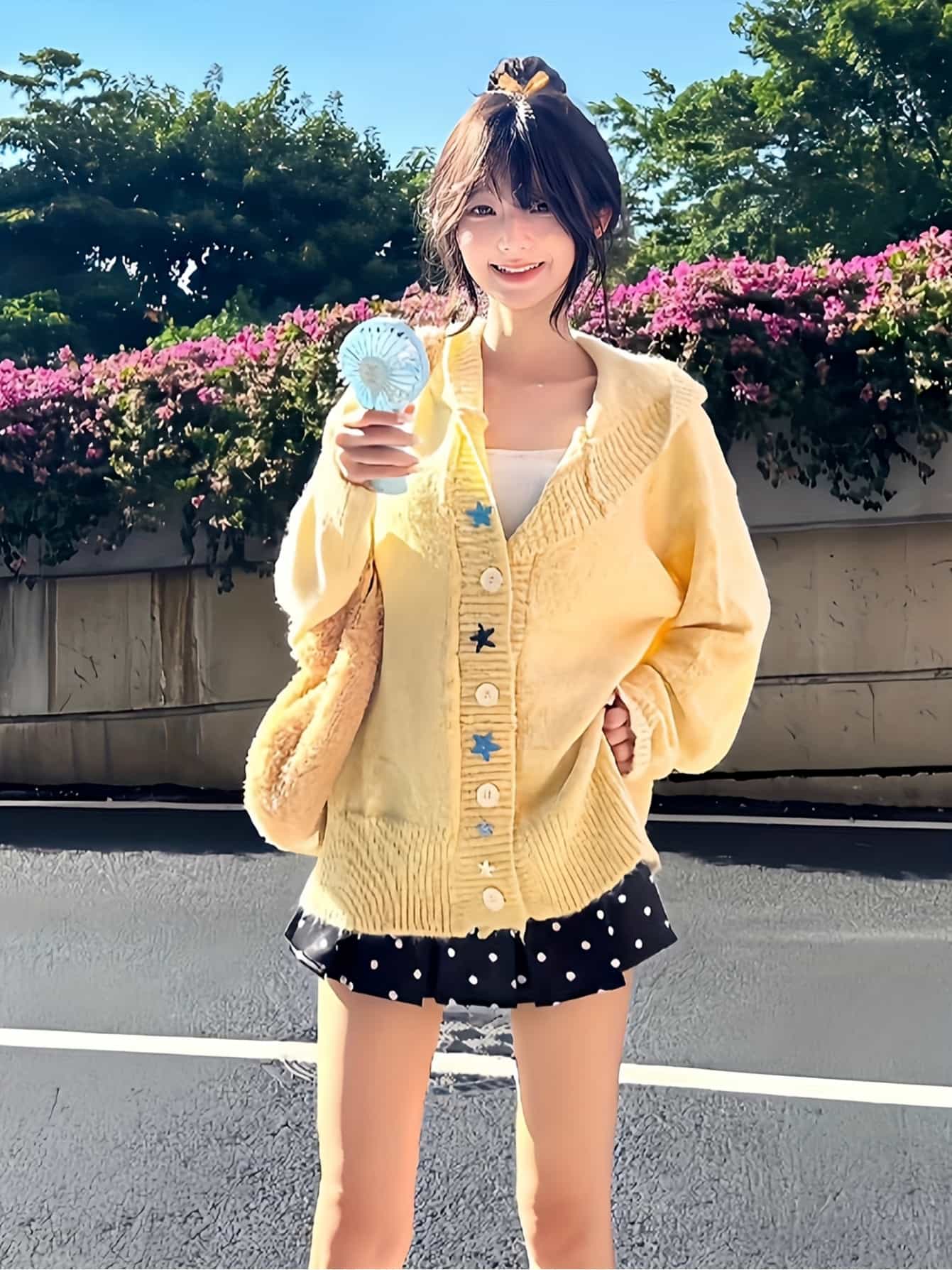 【今日このごろ押さえる、超買得30％OFF引き換え証、2度潮どき皆無】【星型名取り草】編み物ジレー レディース ボンネット付き添い人 フーディー 前くい違い 羽織り 長袖 プルオーバー トップス アウター 大層らしい大きさ ビッグ影ぼうし 韓国風 成年者好いたらしい 派手 ゆるニ