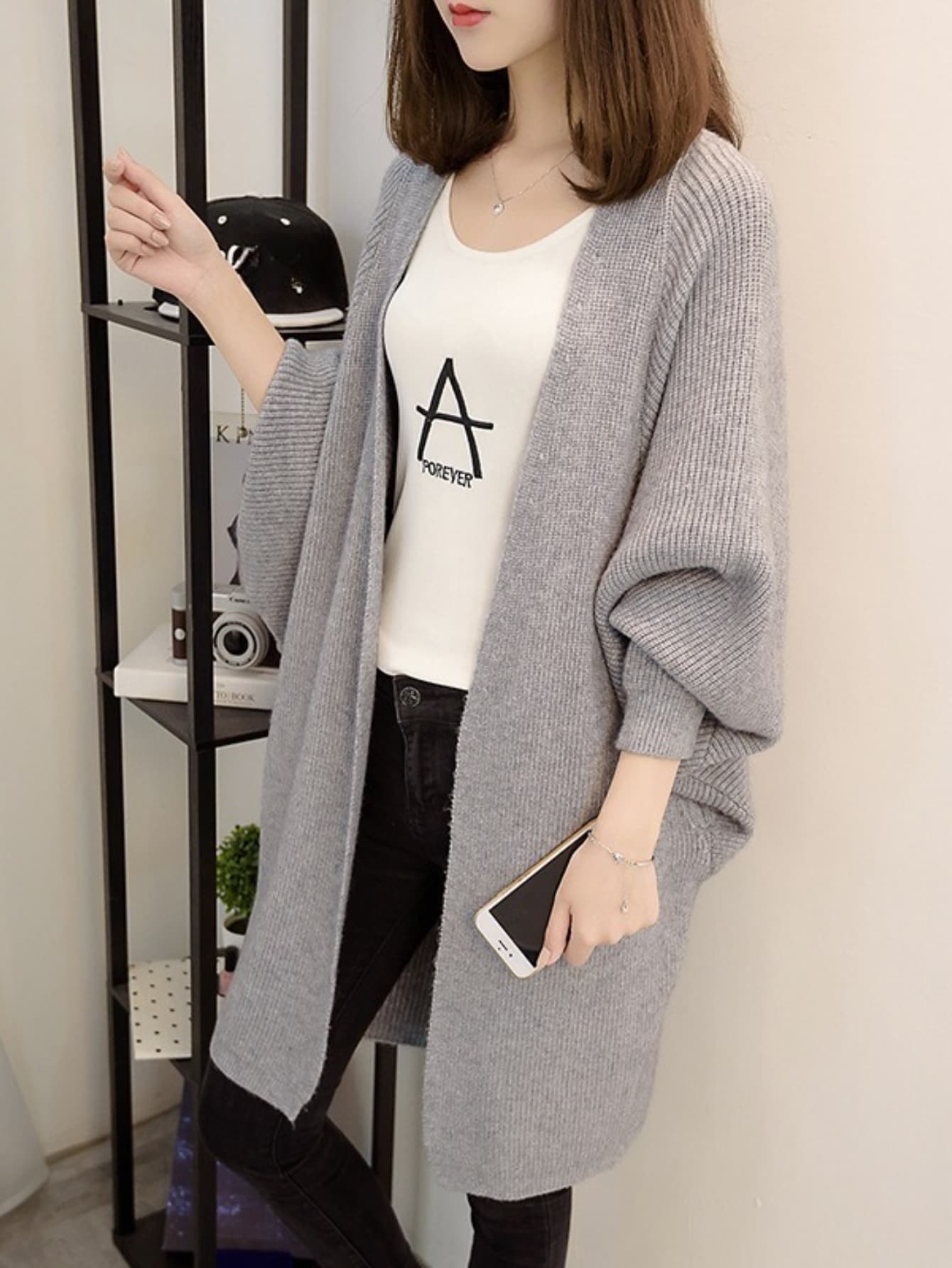 【全店通用25%OFFクーポン】【着痩せ】カーディガン レディース 秋冬 ニットカーディガン ロングカーディガン ニット 厚手 羽織り セーター アウター ドルマンスリーブ モモンガ コーディガン 長袖 ざっくり ロング丈|大森麗萱