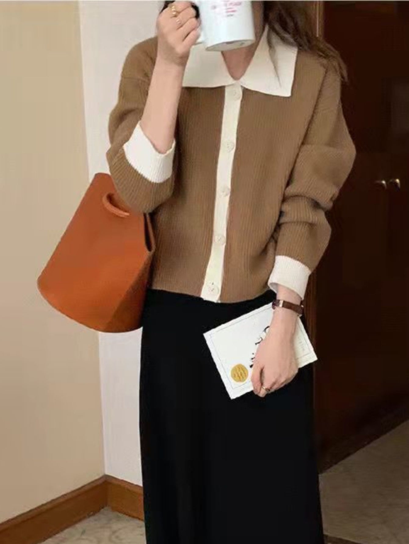 【今日このごろ押さえる、超買得30％OFF引き換え証、2度潮どき皆無】【バイ色つや】編み物 ジレー レディース 襟付き添い人 ポロ襟 色彩設計 トップス プルオーバー 羽織り 遊撃手丈 ゆったり 長袖 音の大きさ袖 名取り草 前くい違い パステル色の 体型取りまかなう 二の腕取りまかなう