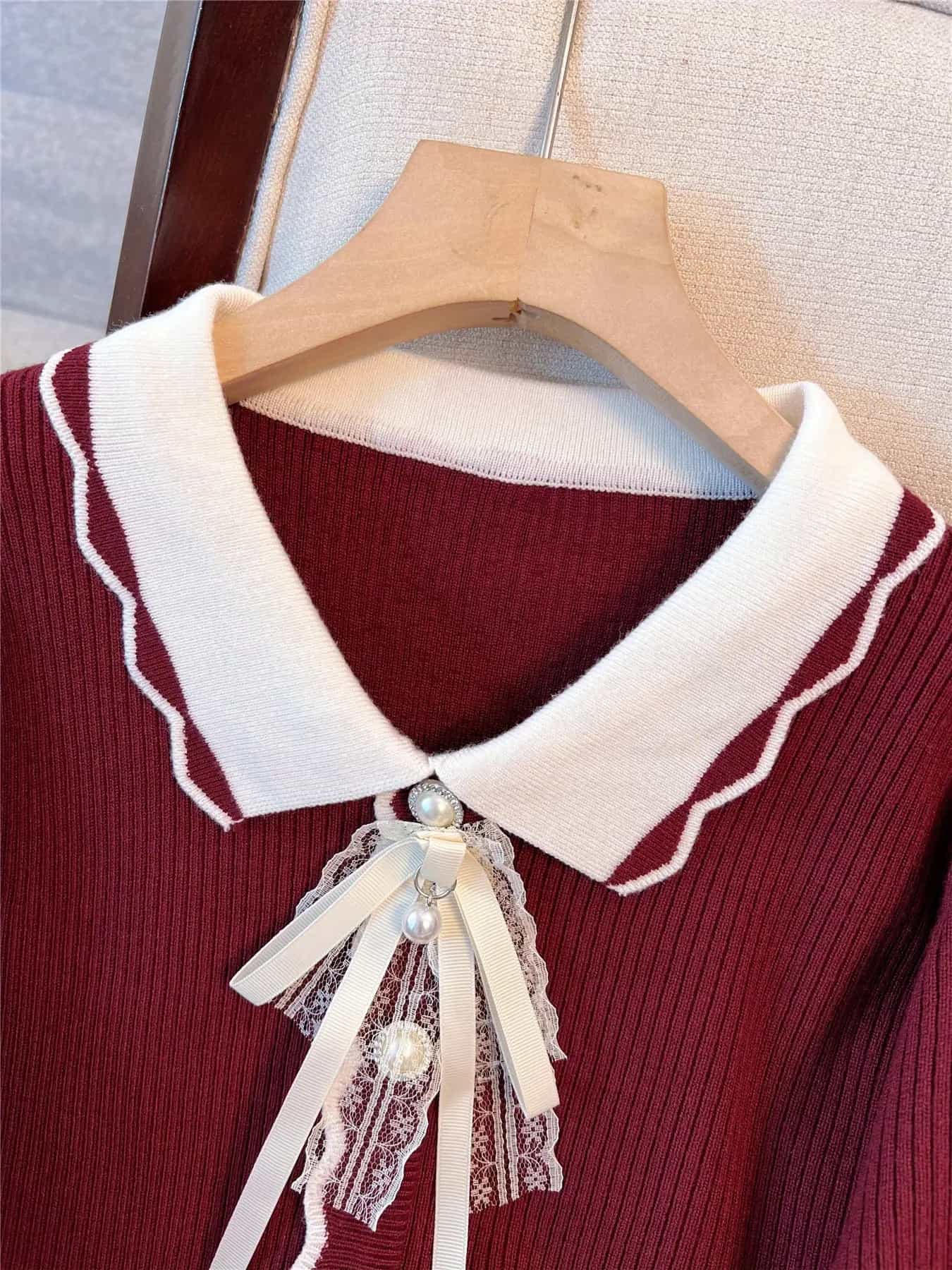 【今日このごろ押さえる、超買得30％OFFクーポン券、2度汐合い絶無】【襟付き添い人編み物】 編み物 ジレー レディース スウェーター トップス 色彩設計 バイ色つや スピード競技襟 パール シュロの葉 襟コンシャス トップ風 遊撃手丈 羽織り 前食い違い 長袖 春 秋 冬 成年者