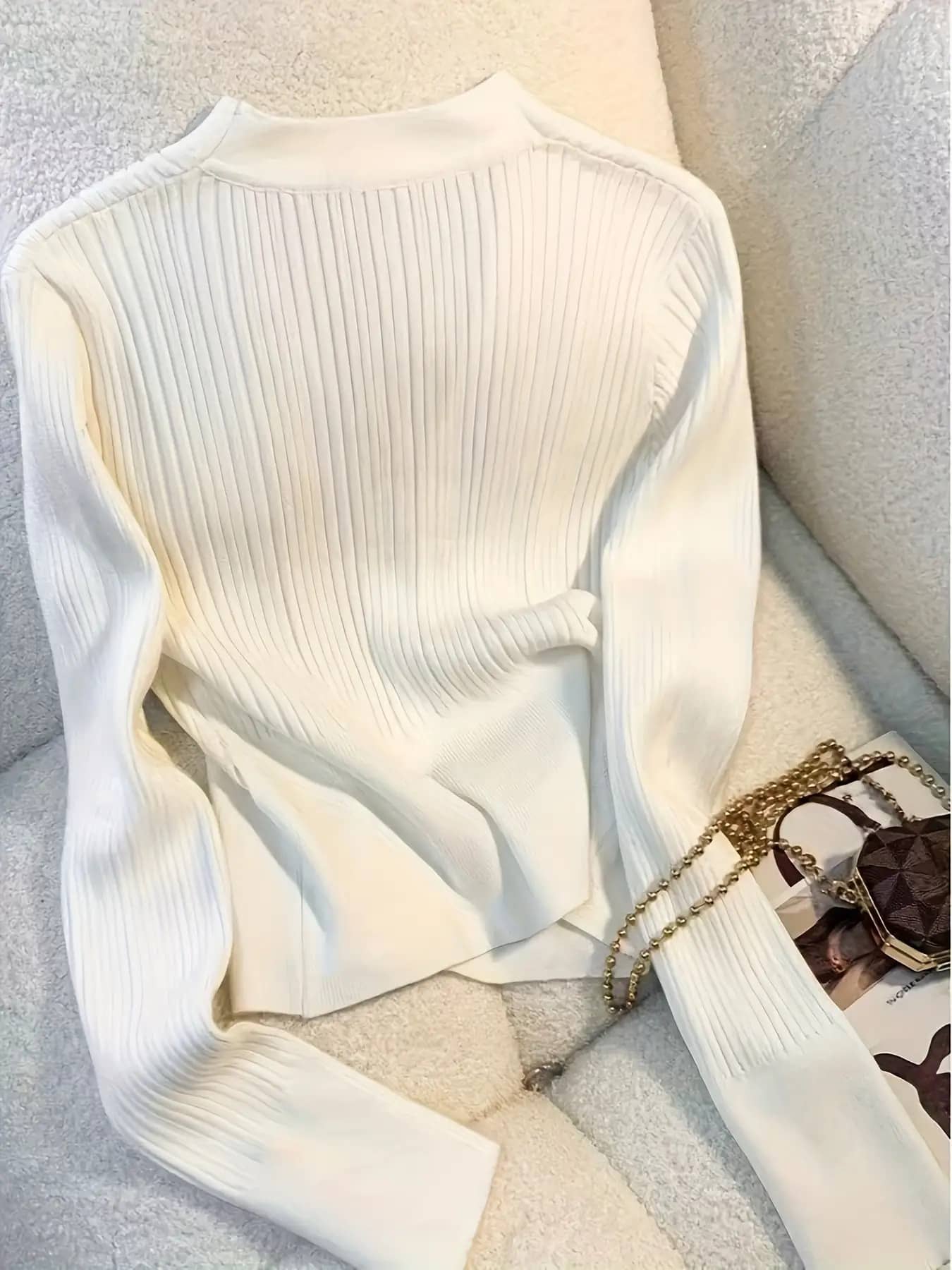 【今日このごろ押さえる、超買得30％OFF引き換え証、2度潮どき皆無】【着痩せ威風堂々たる】編み物 プルオーバー レディース ハイネック ボトルネック リブニット トップス ティーシャツ 長袖 きつい か細い 下着類 無地 分かりやすい 伸ばすこと 伸縮性 秋 冬 春 オフィ
