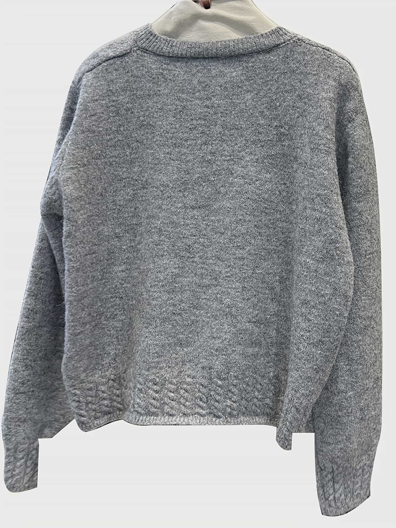 【今日このごろ押さえる、超買得30％OFFクーポン券、2度汐合い絶無】【レトロ好いたらしい】編み物 ジレー レディース スウェーター トップス 長袖 羽織り 労働者の一団素っ首 丸首 刺繍 韓国流行り物 ゆったり ビッグ影ぼうし 生あたたかい 朦々たる 有線テレビ編み 体型