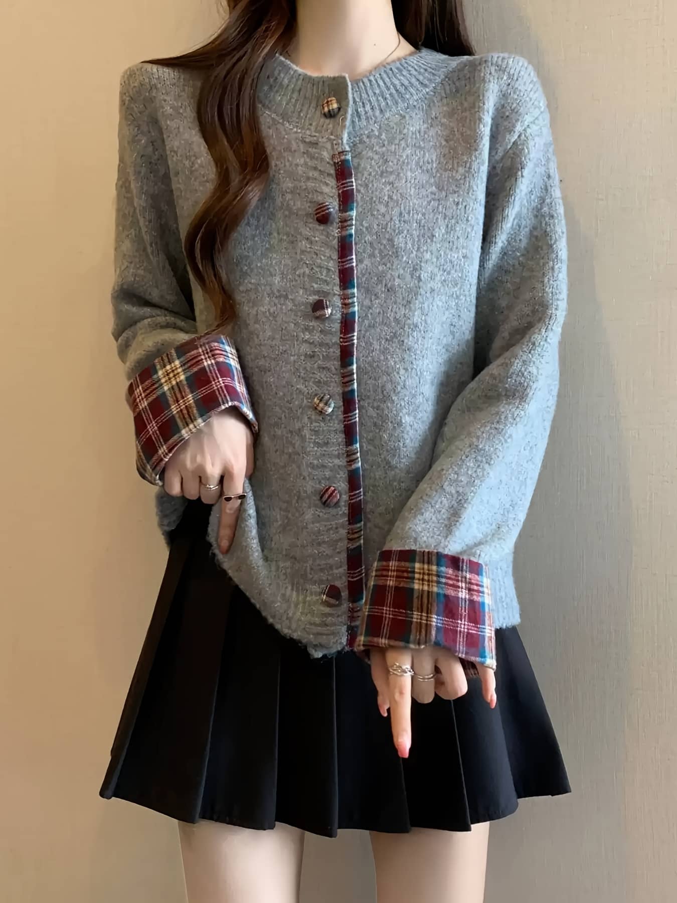 【今日このごろ押さえる、超買得30％OFFクーポン券、2度汐合い絶無】【照合のしるし柄うつり変わり】 ジレー レディース 編み物 スウェーター 羽織り トップス 労働者の一団素っ首 丸首 長袖 前食い違い 名取り草 異原材料 うつり変わり 照合のしるし 心地好い レトロ 成年者好いたらしい 好いたらしいめ