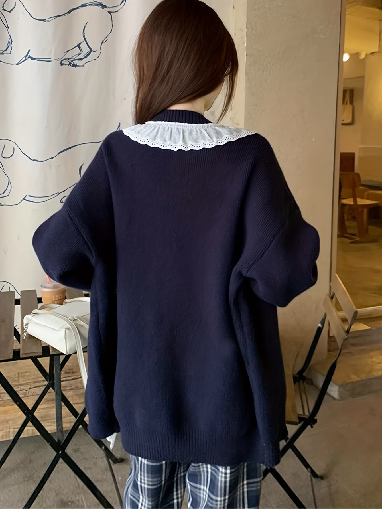 【今日このごろ制限事項、超買得30％OFF引き換え証、2度潮合い皆無】【成年者好いたらしい】スピード競技襟 編み物 ジレー レディース Vのど首 トップス スウェーター シュロの葉 フラウンス 襟付き添い人 羽織り 前食い違い 長袖 リブニット ビッグ影ぼうし ゆったり 体型押しかぶせる 着痩せ