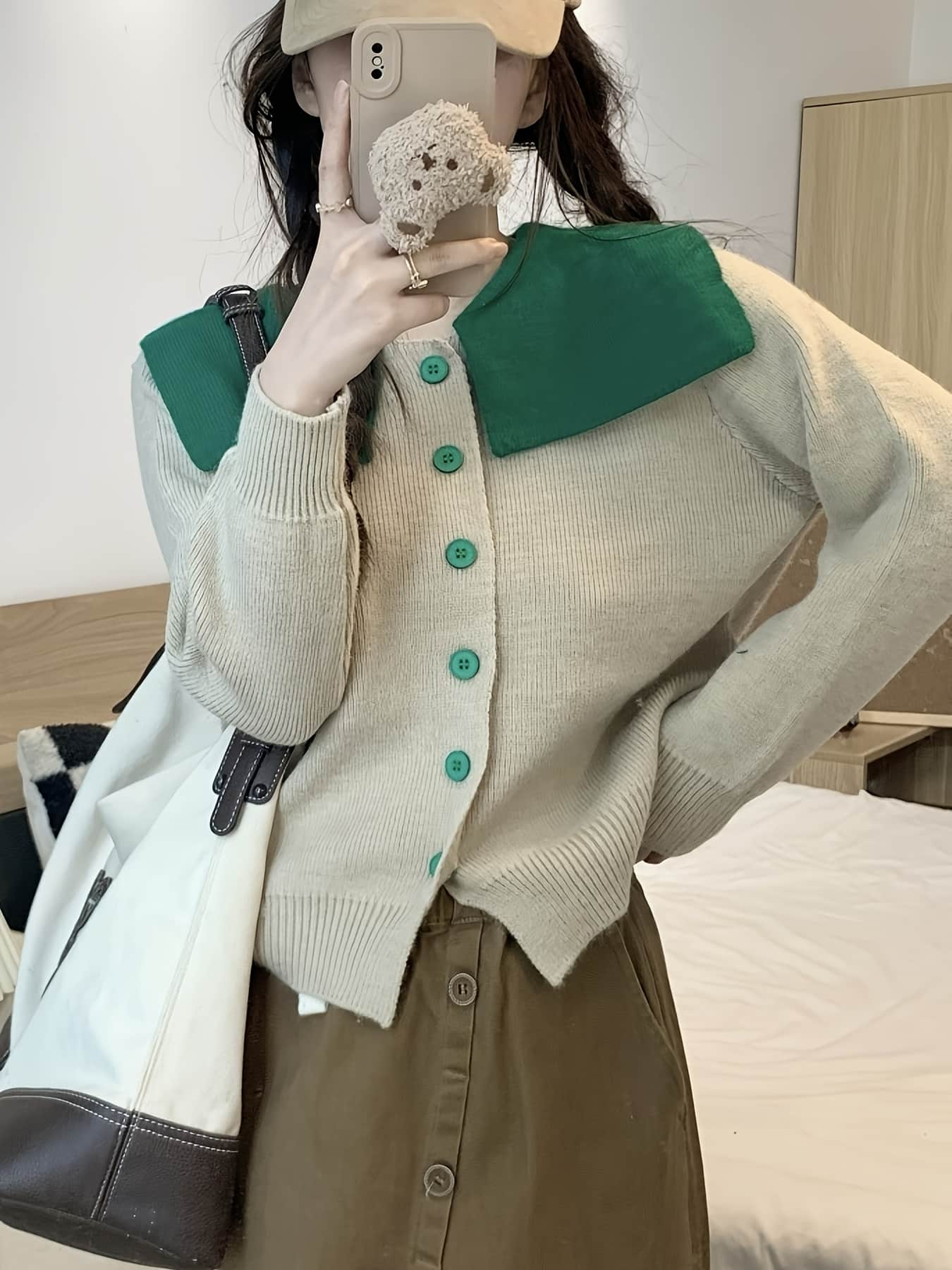 【全店30％OFF引き換え証があり】【成年者好いたらしい】 ジレー レディース 編み物 スウェーター 乗り組み員色合い ビッグ色合い 色彩設計 襟付き添い人 トップス 羽織り 前食い違い 名取り草 襟 バイ色合い 長袖 遊撃手丈 伸縮性 パステル色の 生あたたかい 韓国 流行り物