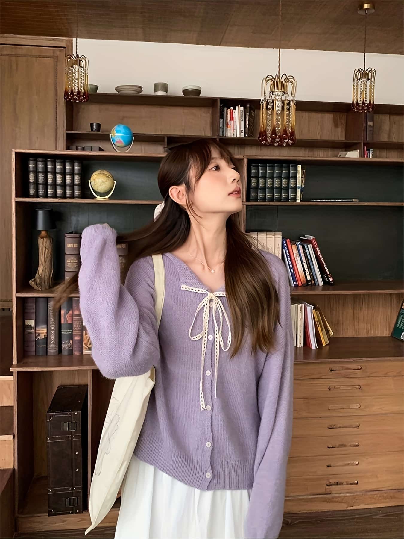 【全店30％OFF引き換え証があり】【シュロの葉×スピード競技】ジレー レディース 編み物 トップス Vのど首 襟付き添い人 韓国流行り物 ゆったり 羽織り 長袖 スウェーター ボレロ 前食い違い 名取り草 パステル色の 心地よい ガーリー 女子らしい 成年者好いたらしい きれ