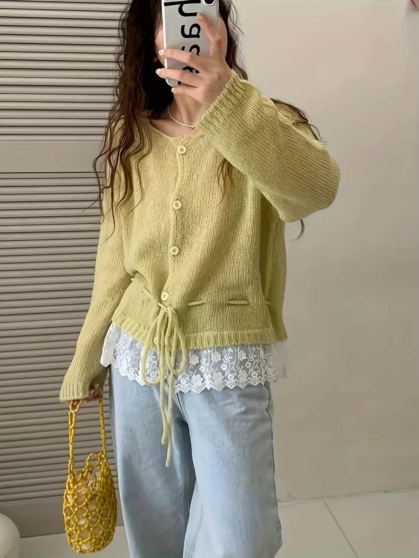 【全店30％OFF引き換え証があり】【裾スピード競技うつり変わり】 編み物 ジレー レディース スウェーター トップス 羽織り 長袖 労働者の一団のど首 丸首 酉の方角シュロの葉 ドロ同盟罷工 合わせる能力のある 酉の方角目じるし 体型押しかぶせる 着痩せ 細押し出し 割れ易い見せ 成年者好いたらしい 韓国