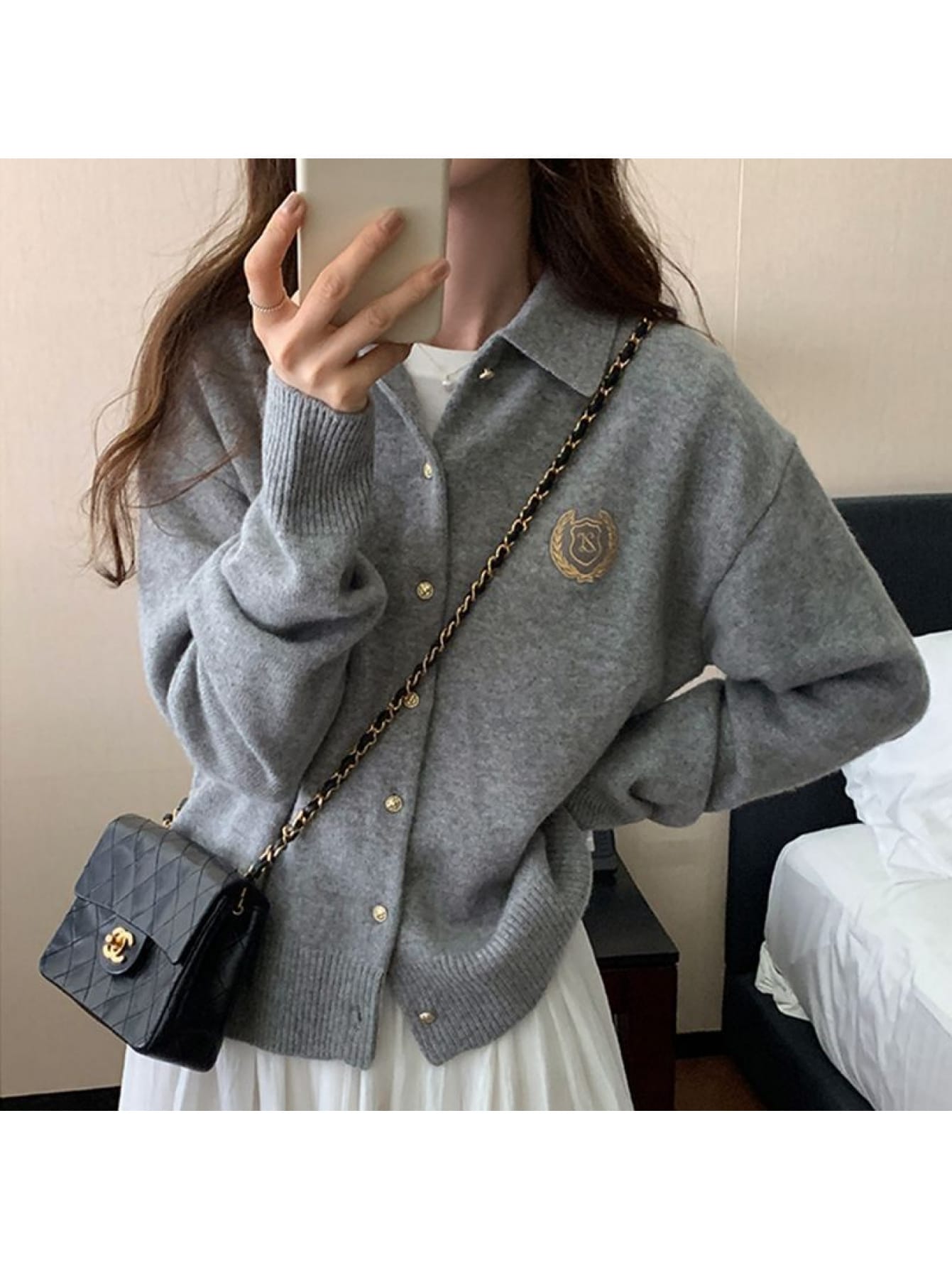 【全店30％OFF引き換え証があり】【カシミヤタッチ】 ジレー レディース 編み物 スウェーター 襟付き添い人 ポロ襟 前食い違い 羽織り トップス 長袖 朦々たる 編み物ジレー 生あたたかい あったか 防寒 無地 ワンポイント 象徴 紋章 ゆったり 体