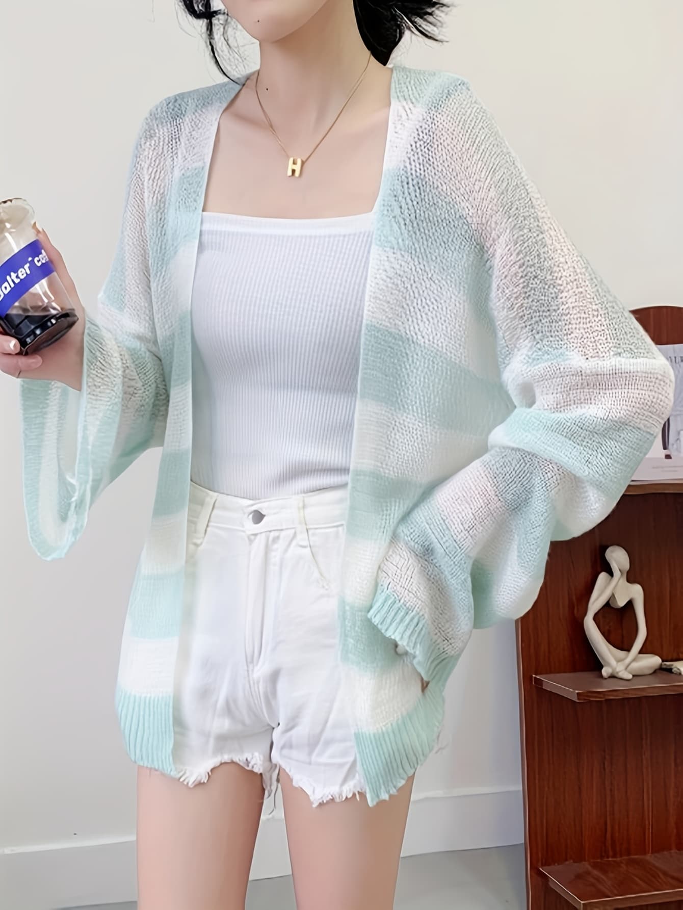 【全店30％OFF引き換え証があり】【体型押しかぶせる】ジレー レディース 春夏 間借り人 炎節編み物 透かし編み ドルマンスリーブ ボレロ 羽織り メッシュ トップス シアー ゆる編み物 ゆったり 二の腕押しかぶせる 冷房装置打つ手 紫外線打つ手 日焼押しとどめる U