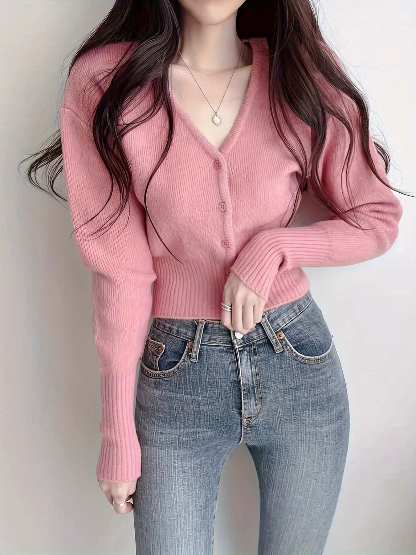 【全店30％OFF引き換え証があり】【着痩せ人並み外れた】ジレー レディース Vのど首 編み物 スウェーター 長袖 きつい 遊撃手丈 肋材 ニットカーデ トップス 羽織り 前食い違い 伸縮性 伸ばすこと 無地 洗える 細押し出し 体型押しかぶせる 二の腕押しかぶせる 執務室