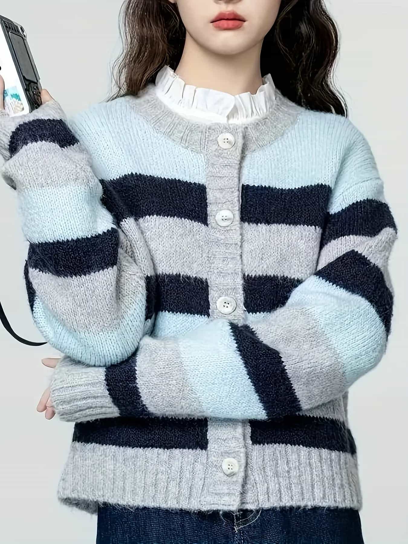 【全店30％OFF引き換え証があり】【色彩設計間借り人】ジレー レディース 編み物 スウェーター トップス 丸首 労働者の一団のど首 前食い違い 羽織り 長袖 生あたたかい ゆったり 体型押しかぶせる 着痩せ 気が大きい大きさ 韓国風 心地よい 好いたらしいめ 成年者好いたらしい 執務室