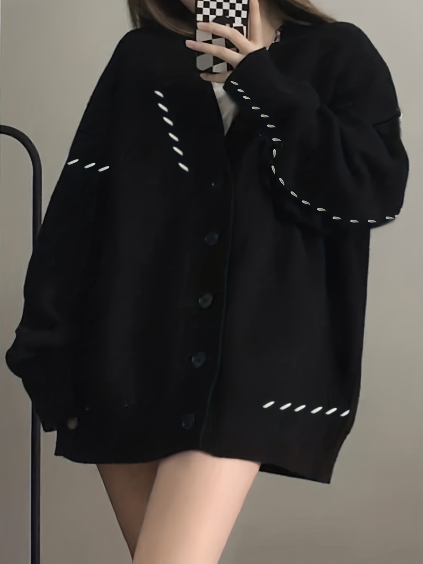 【全店30％OFF引き換え証があり】【色彩設計編み目】ジレー レディース 編み物 羽織り トップス 長袖 Vのど首 学校? 分科大学? 厚地の外套大きさ ビッグ影ぼうし ゆったり 編み目 割れ易い押し出し 体型押しかぶせる 二の腕押しかぶせる 着痩せ たわい無い オ