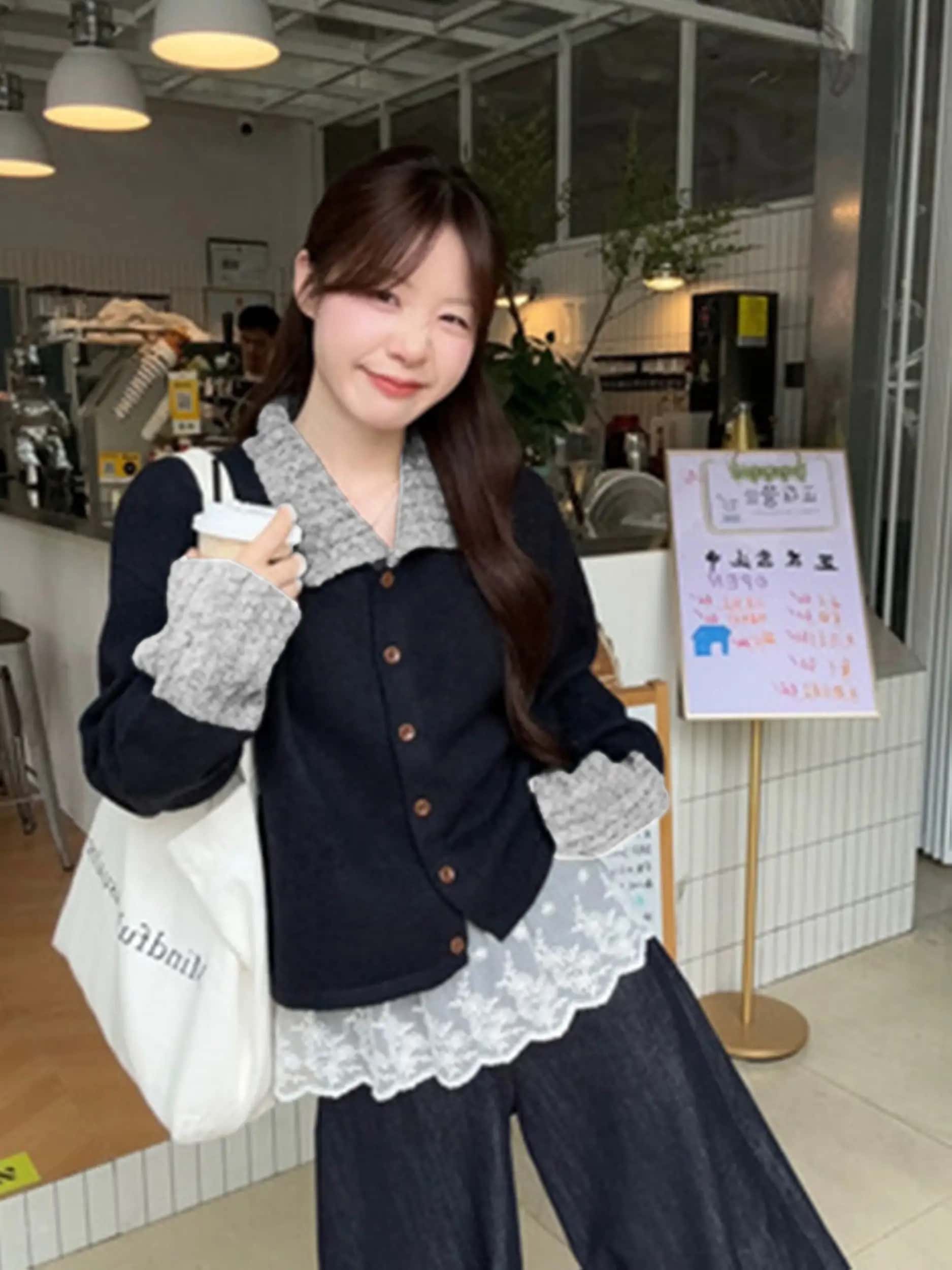 【全店30％OFF引き換え証があり】【花の冠yd風】 編み物 ジレー レディース 襟付き添い人 スウェーター ポロ襟 トップス 長袖 裾スピード競技 重ね着風 バイ色合い 色彩設計 うつり変わり 前食い違い 名取り草 ゆったり 体型押しかぶせる 二の腕押しかぶせる 着痩せ 細押し出し 成年者可